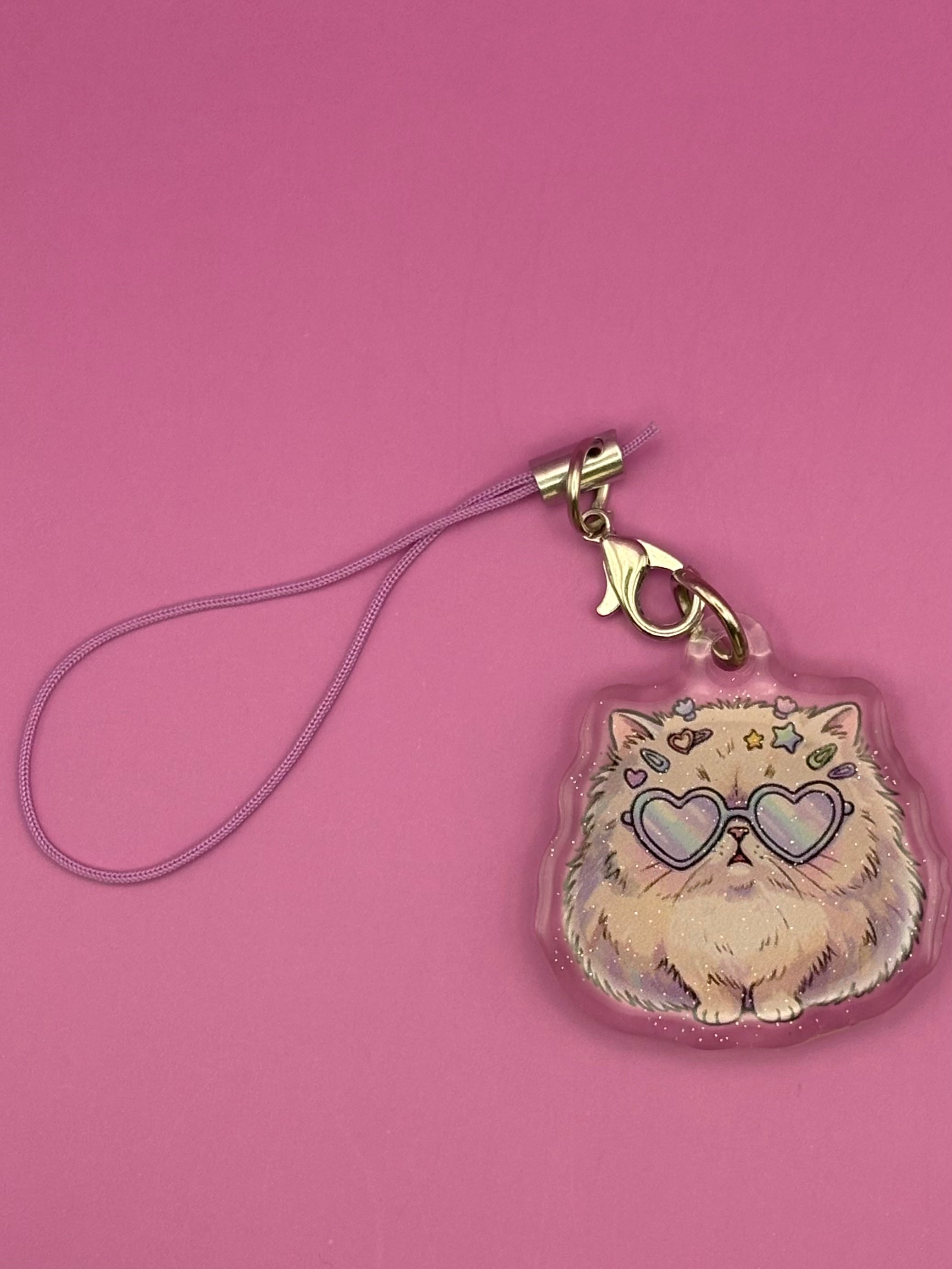 Cat with sunglasses - Phone Charm
