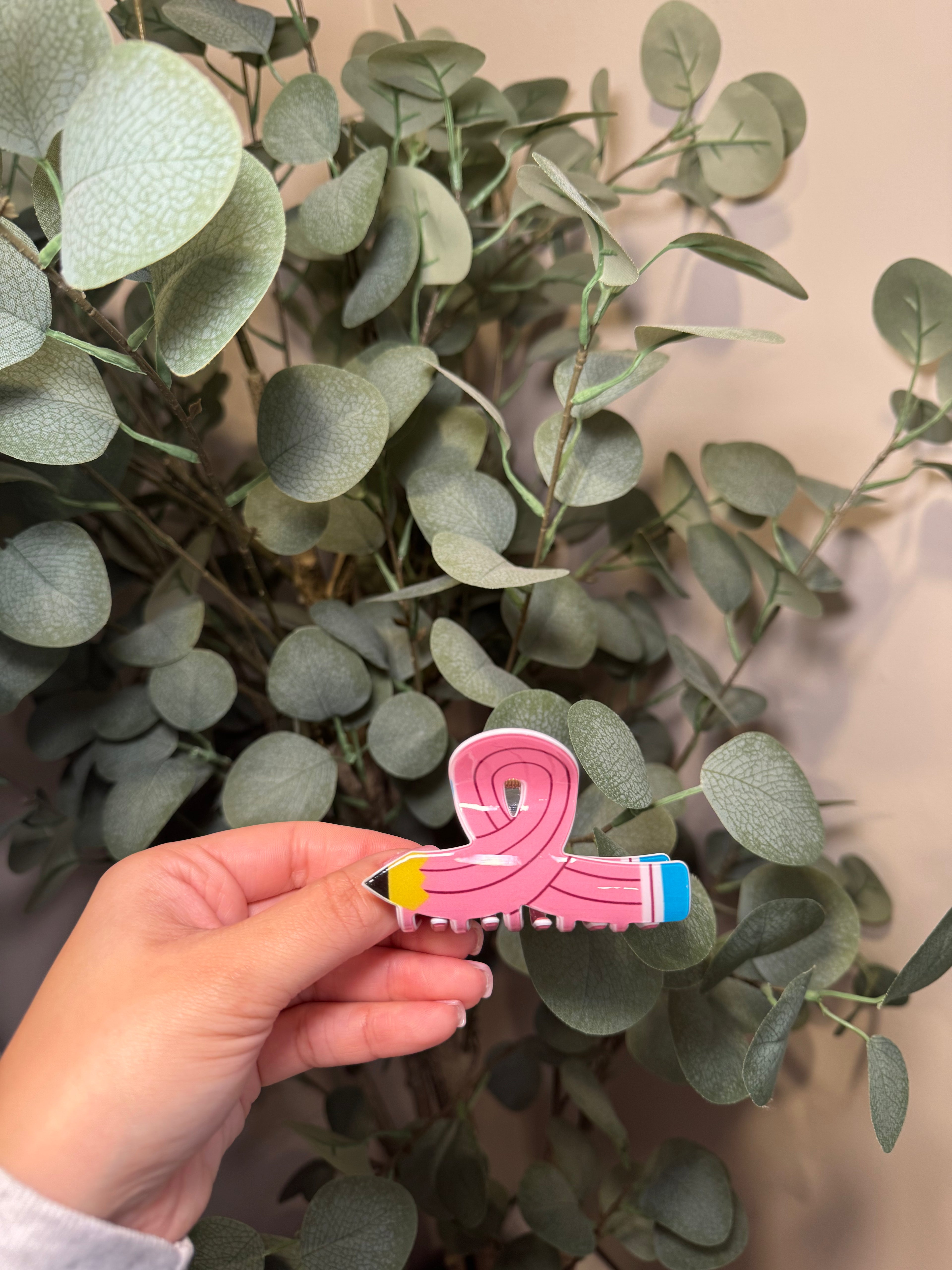 Pink Pencil -Small Claw Clip