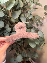 Brown Fuzzy -Large Claw Clip