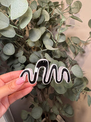 Black Squiggle -Large Claw Clip