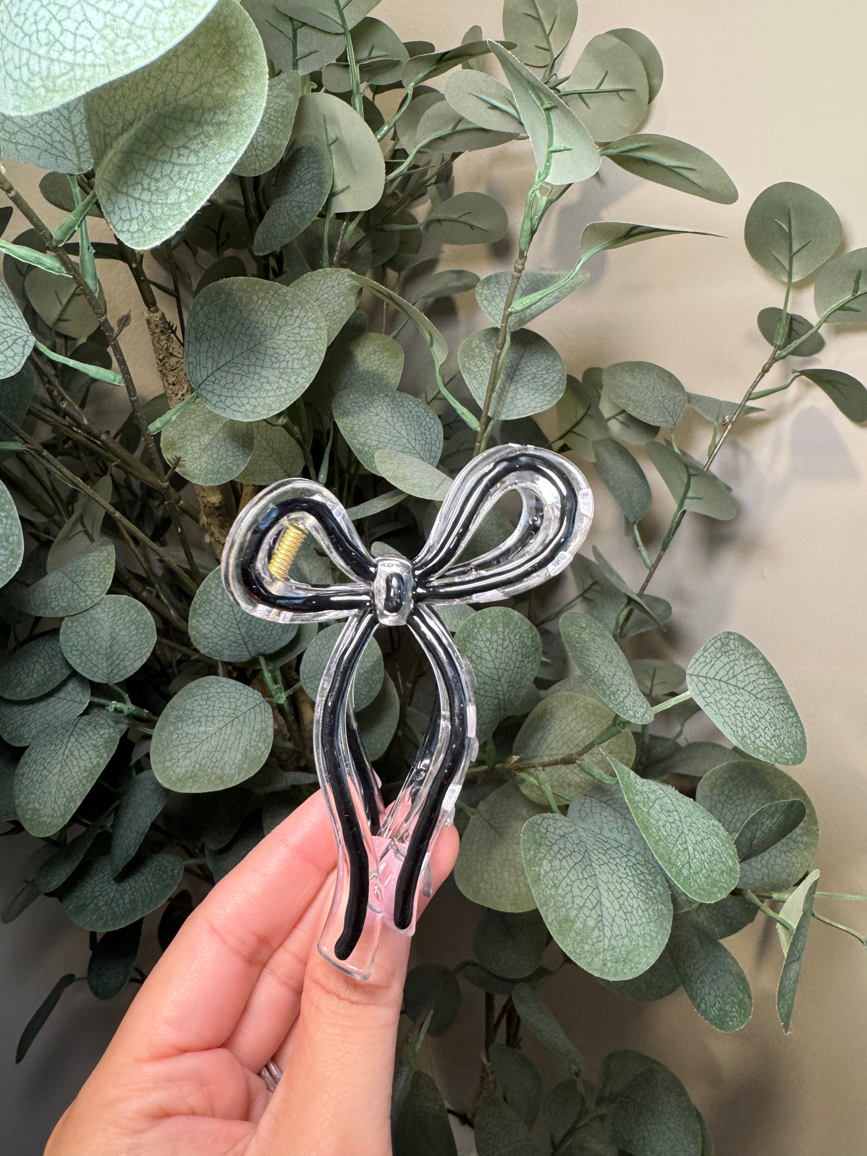Black Bow -Large Claw Clip