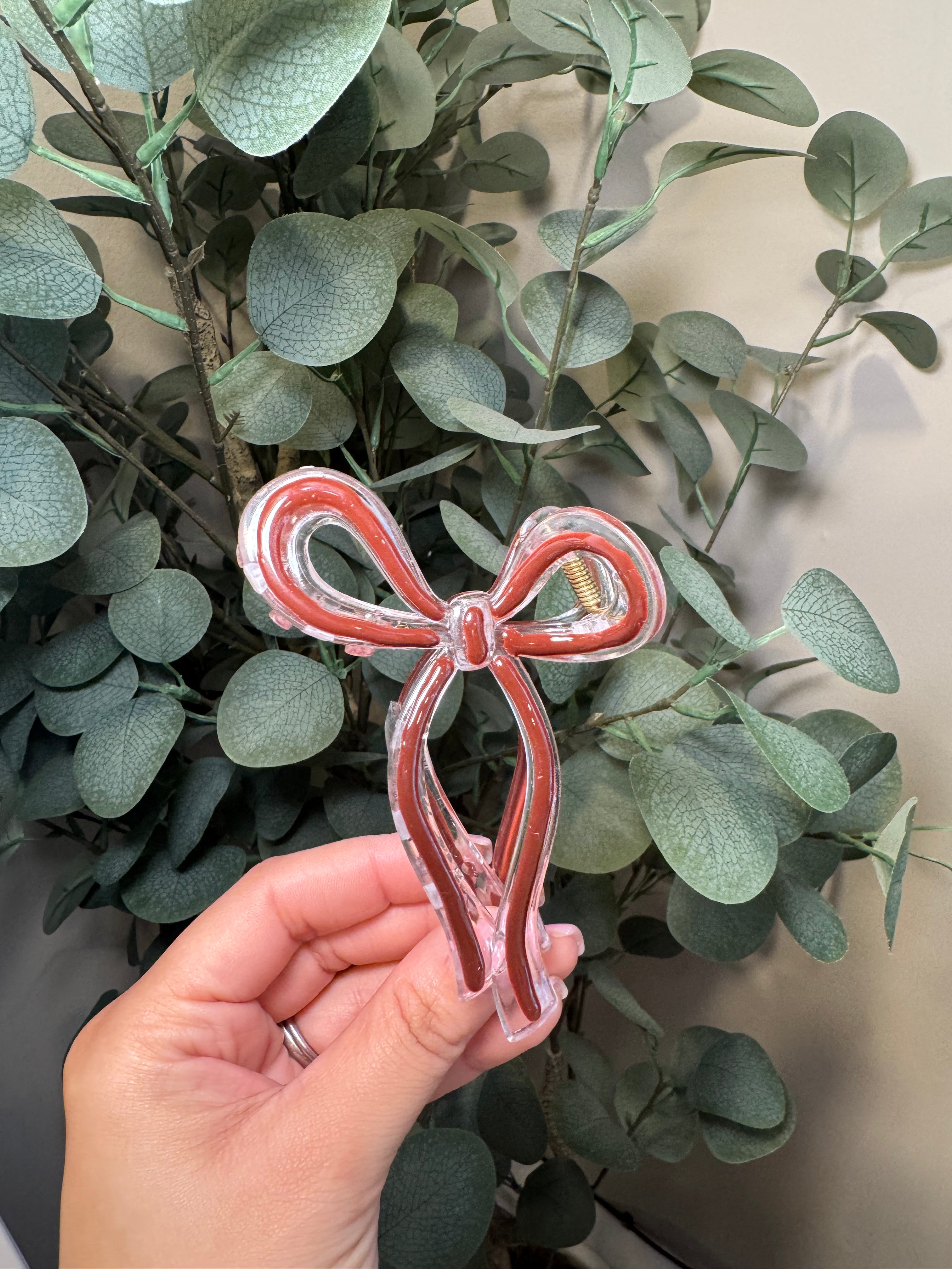 Brown Bow -Large Claw Clip