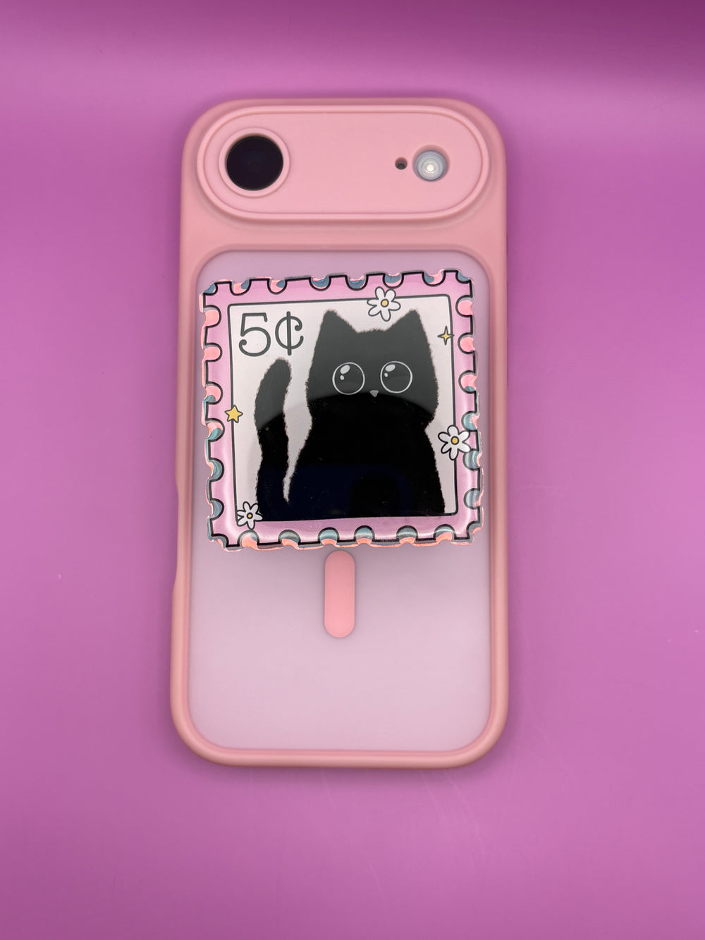 "Black Cat Stamp"  Phone & E-Reader MagSafe Grip