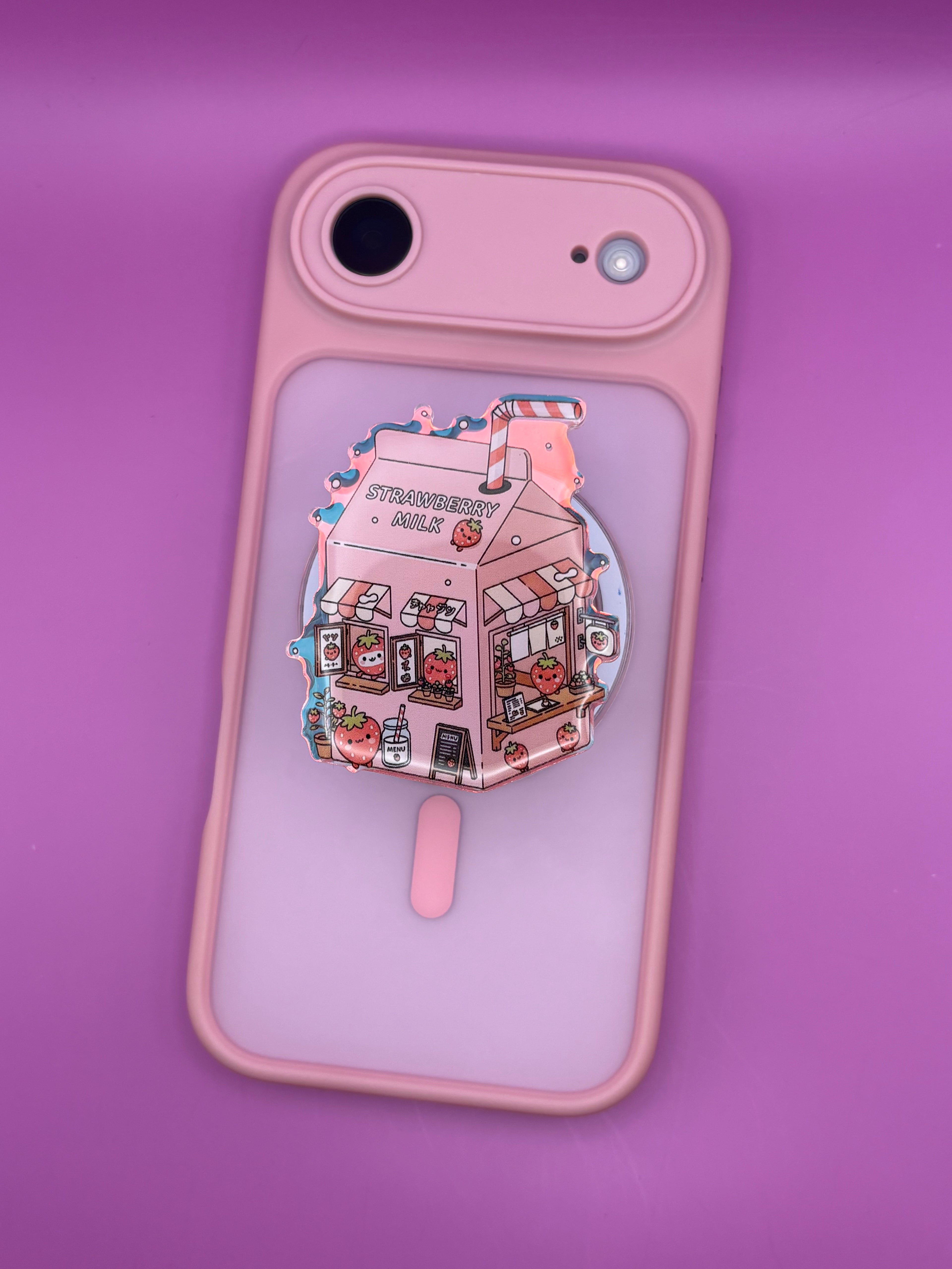 "Strawberry Milk Carton"  Phone & E-Reader MagSafe Grip