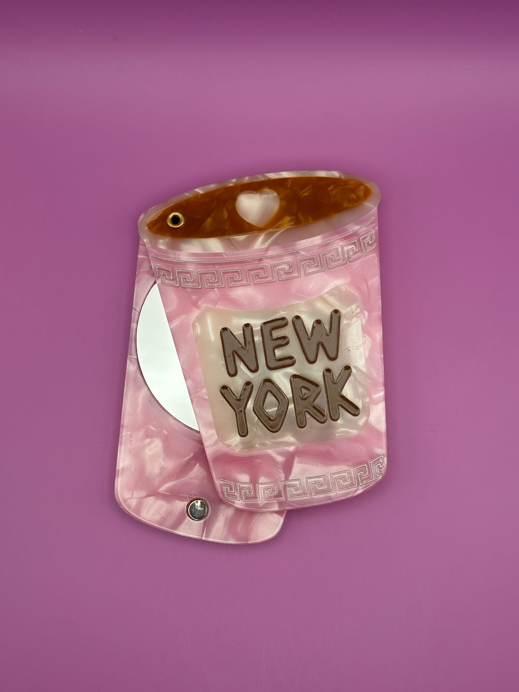 New York Coffee Cup - Acetate Pocket Mirror