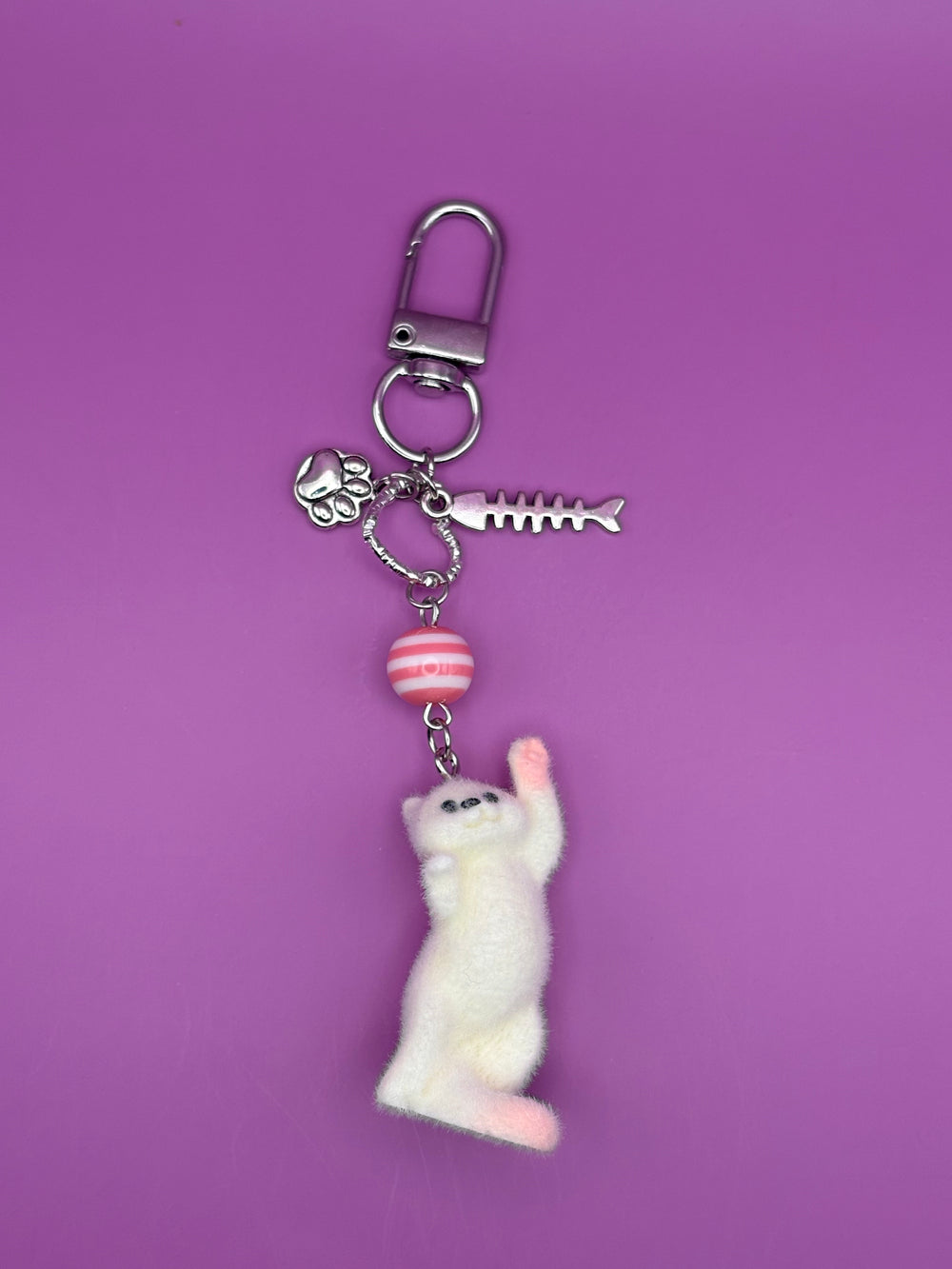 Flocked Cat - Keychain