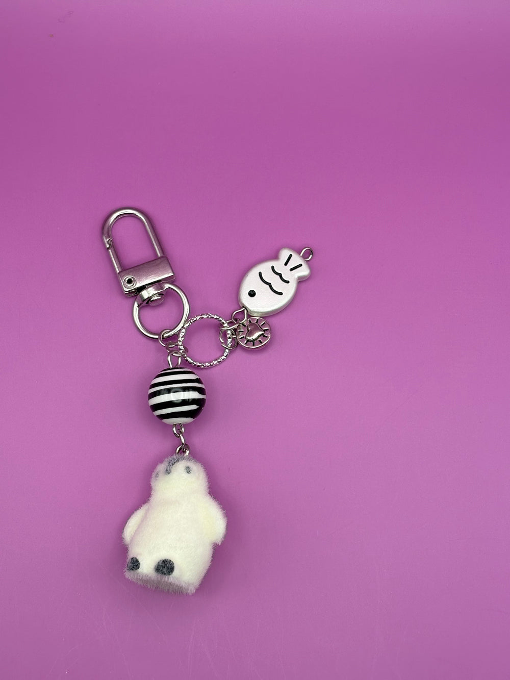 Flocked Penguin - Keychain