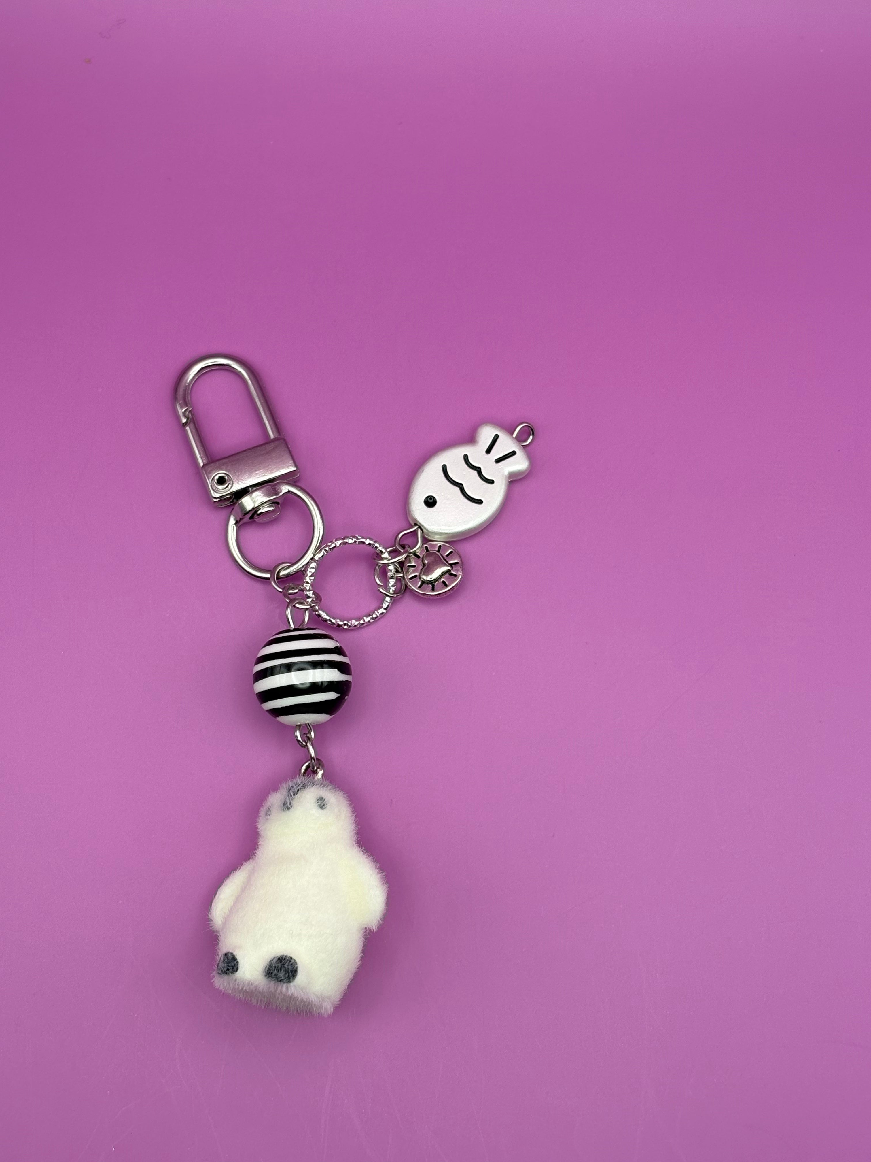 Flocked Penguin - Keychain