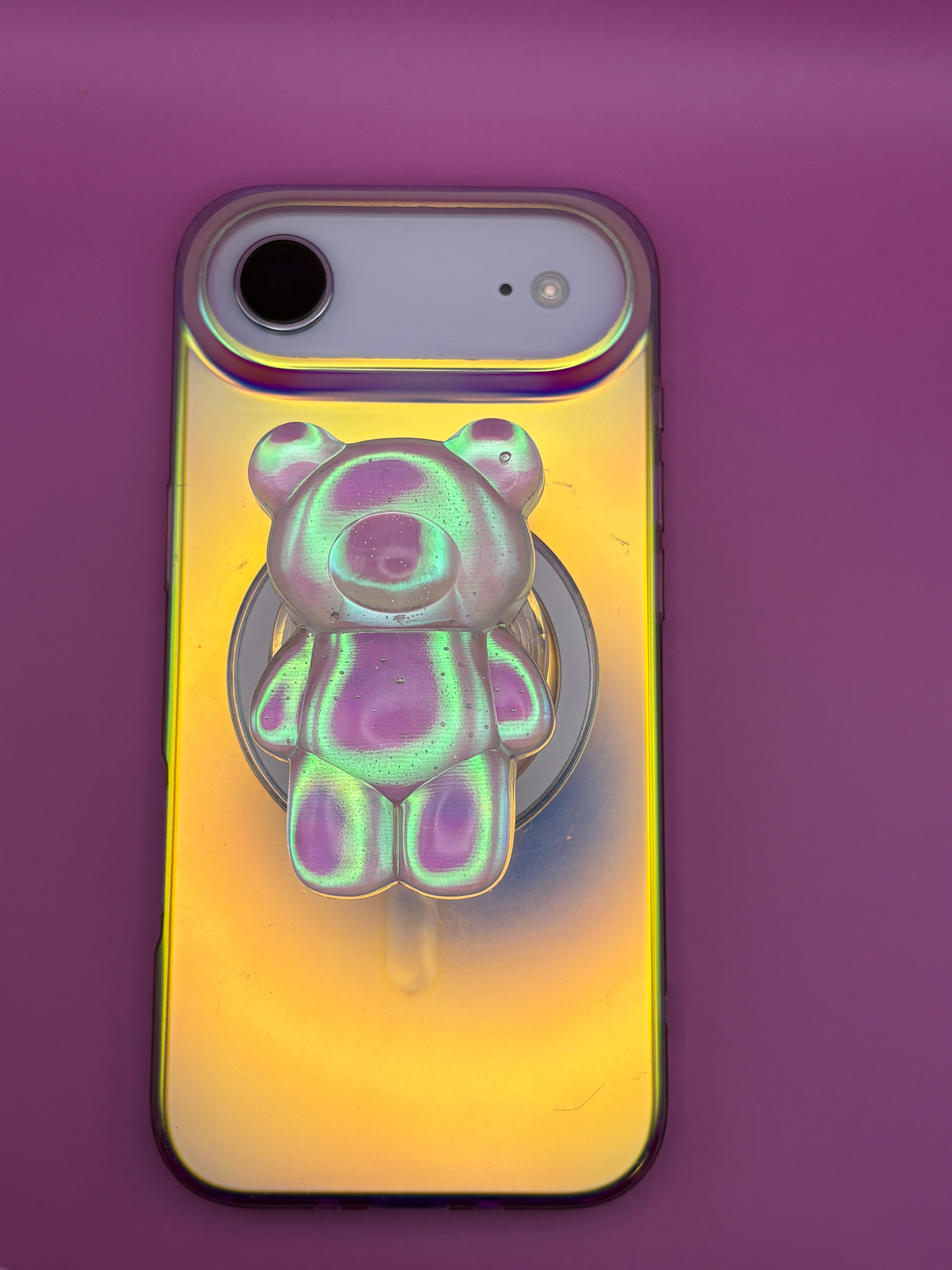 "3D Pink Holographic Bear" Phone & E-Reader MagSafe Grip