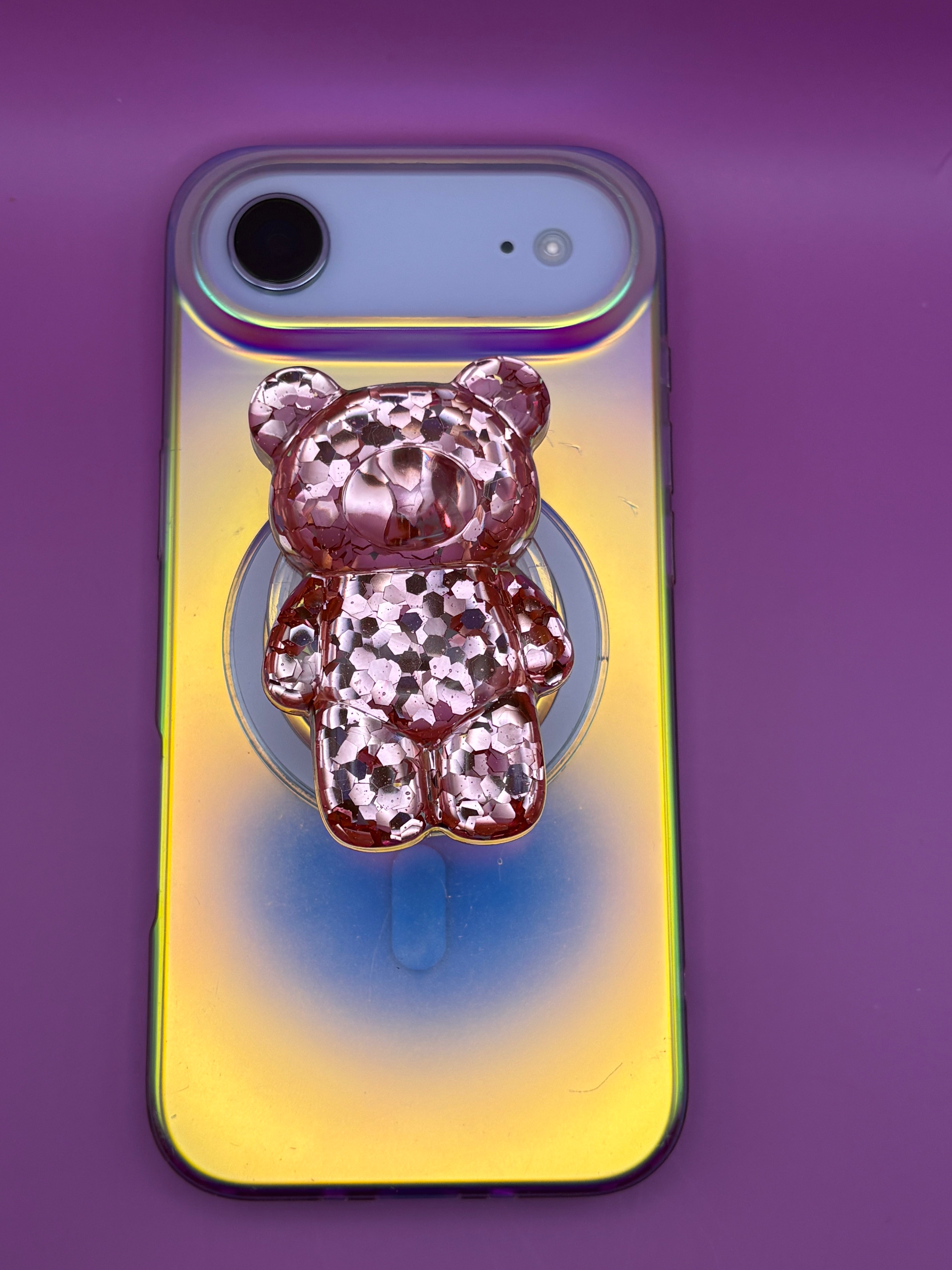 "3D Glitter Pink Bear" Phone & E-Reader MagSafe Grip