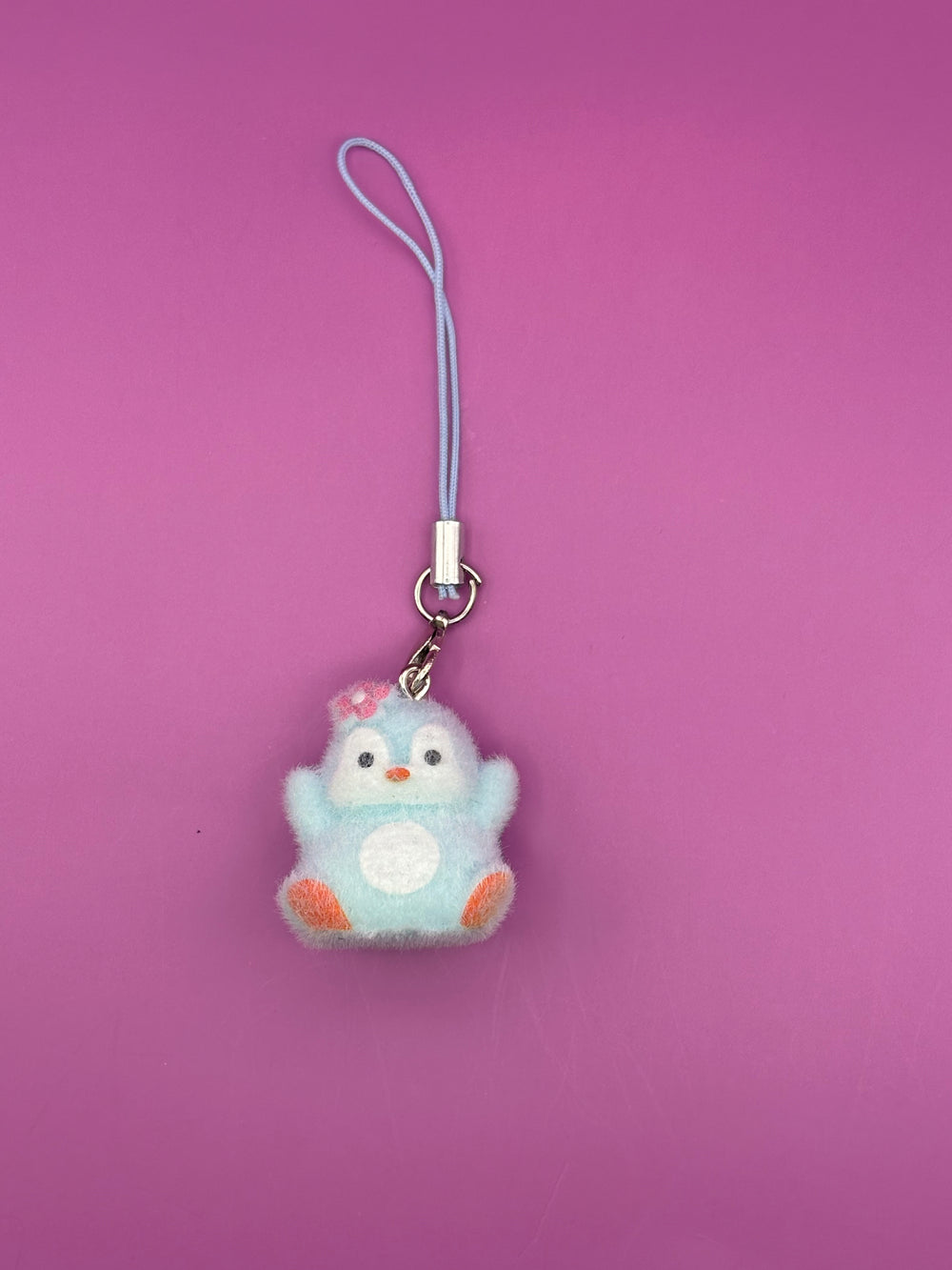 Blue Girly Penguin - Phone Charm