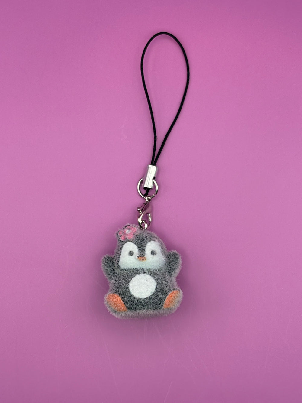 Black Girly Penguin - Phone Charm