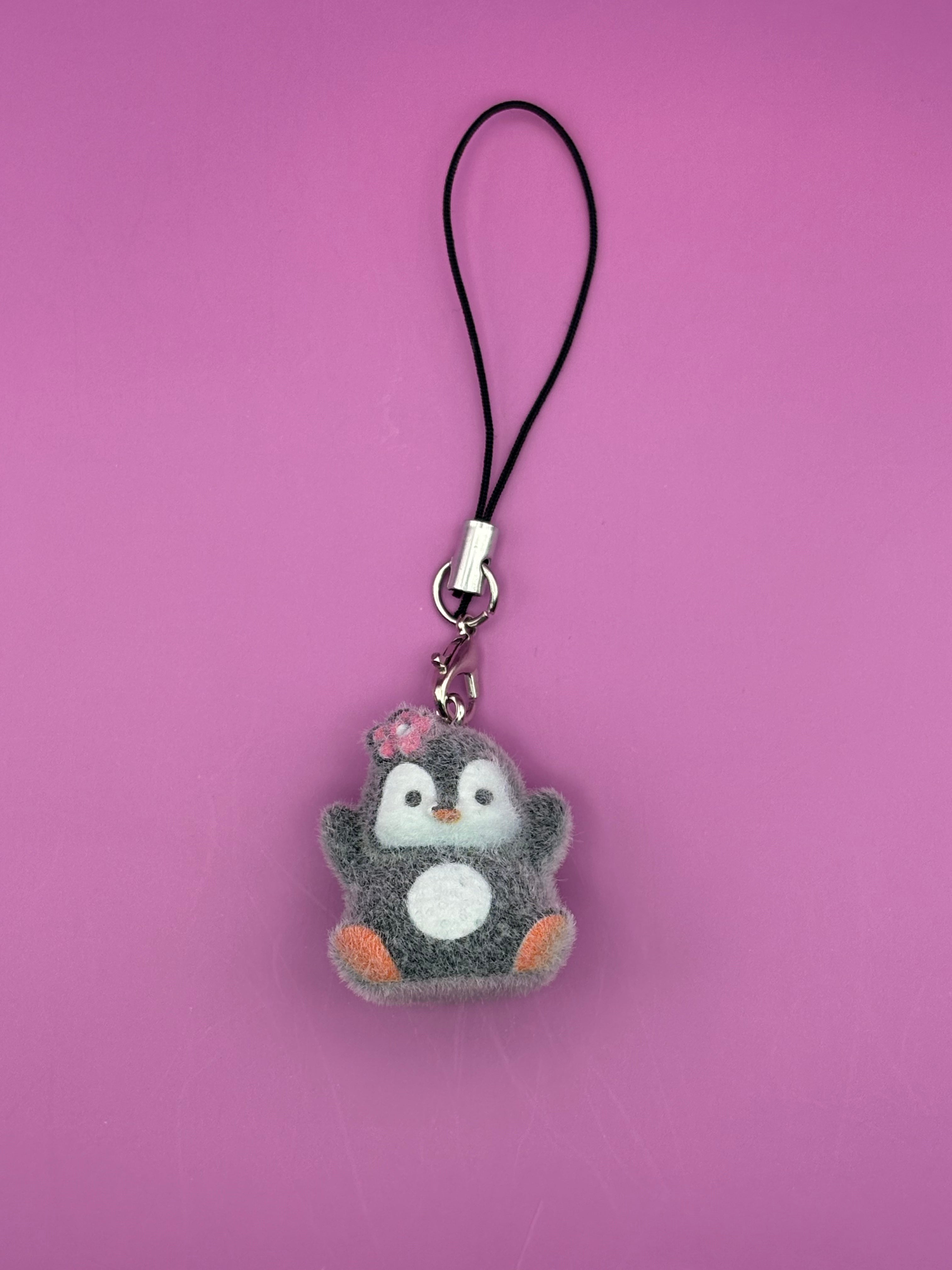 Black Girly Penguin - Phone Charm
