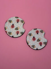Lady Bugs & Bumble Bees - Car Coaster (Pack of 2)