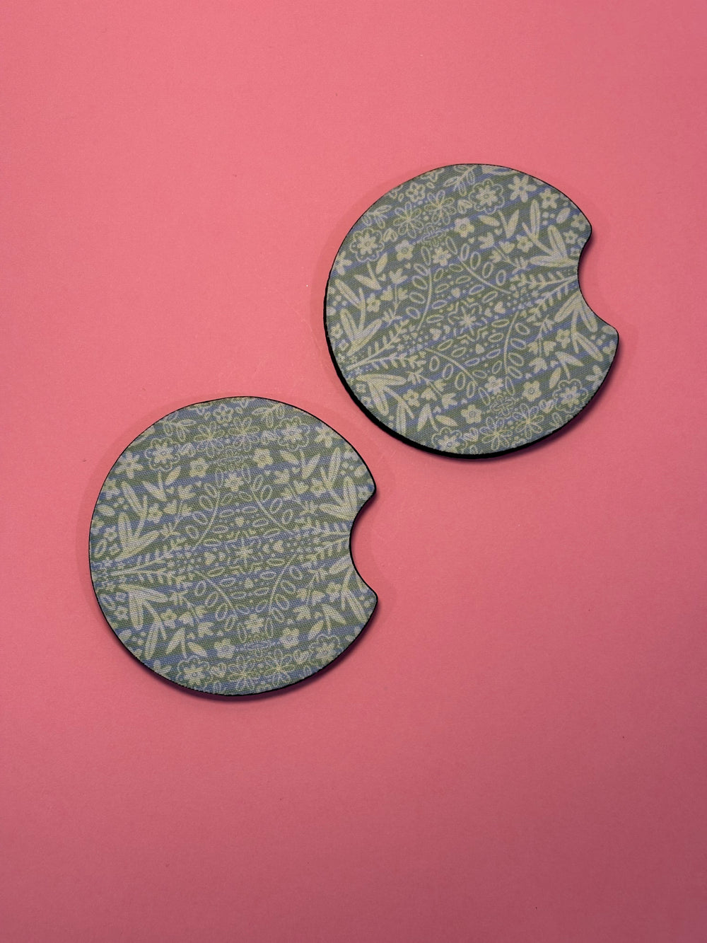 Sage Floral  - Car Coaster (Pack of 2)