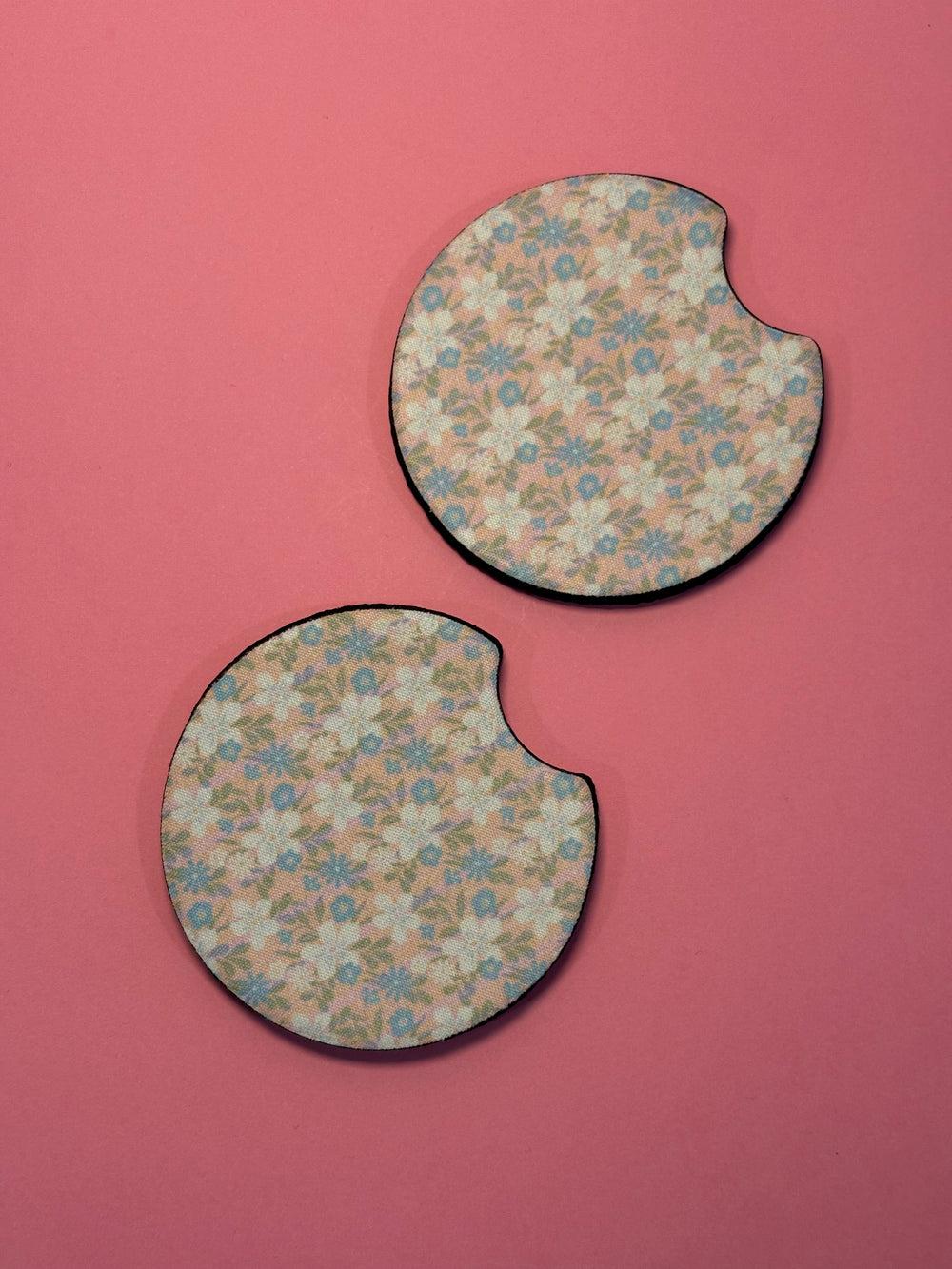Floral Quilt  - Car Coaster (Pack of 2)