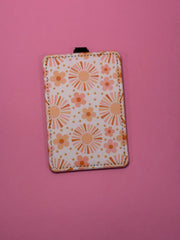 Groovy Sunburst and Flowers - ID Badge Holder with Lanyard