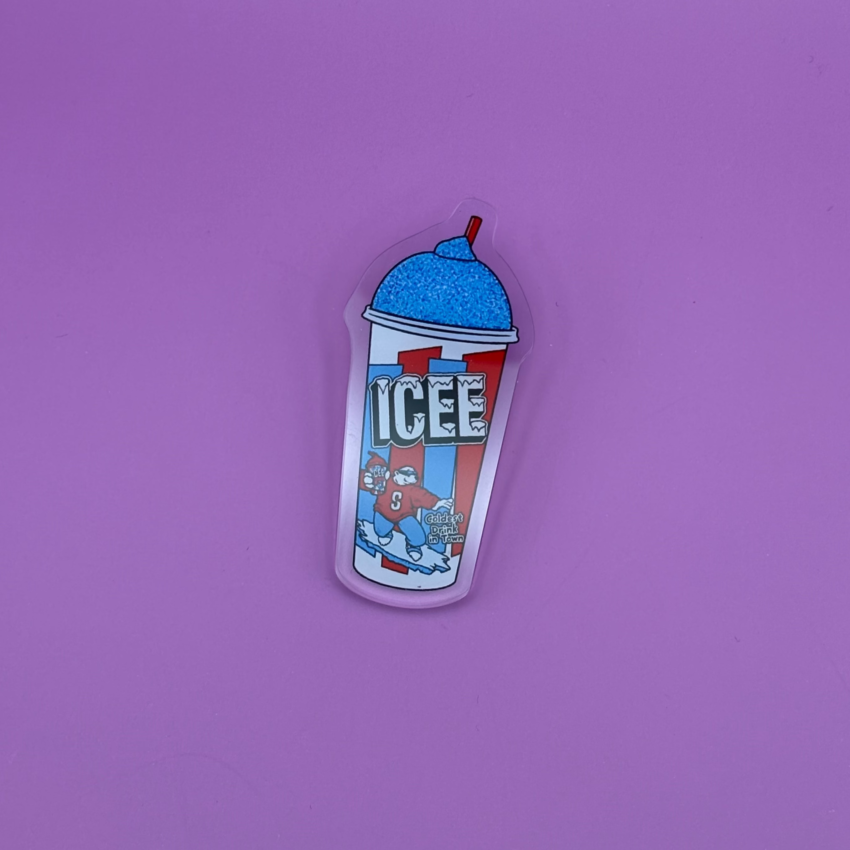 Icee acrylic pin