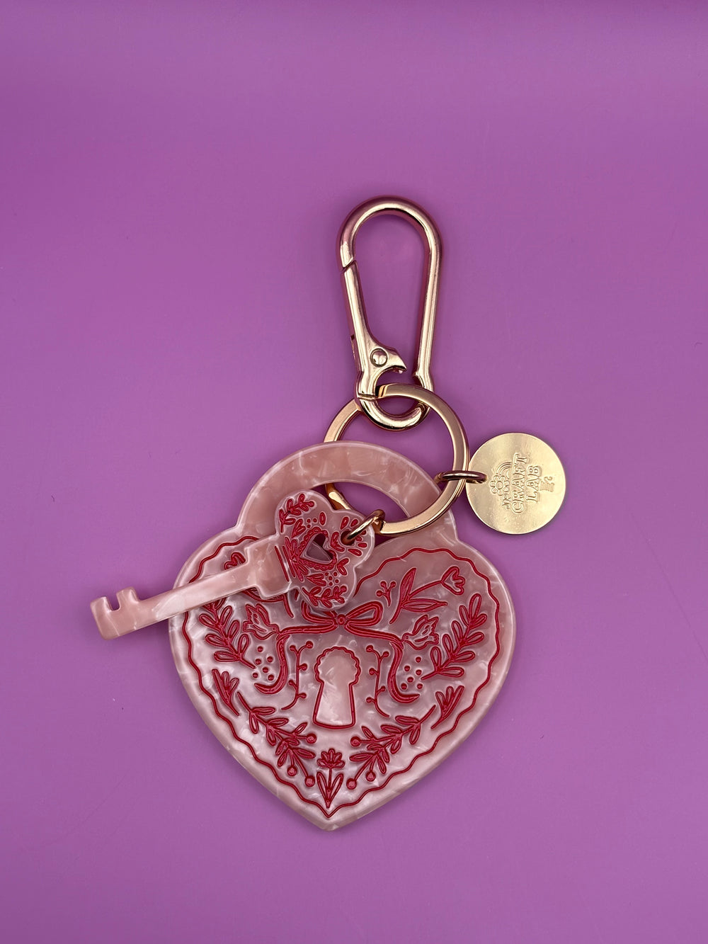 Locket & Key - Acetate Bag Charm