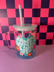 Coffee Lover - Glass Mug with Lid