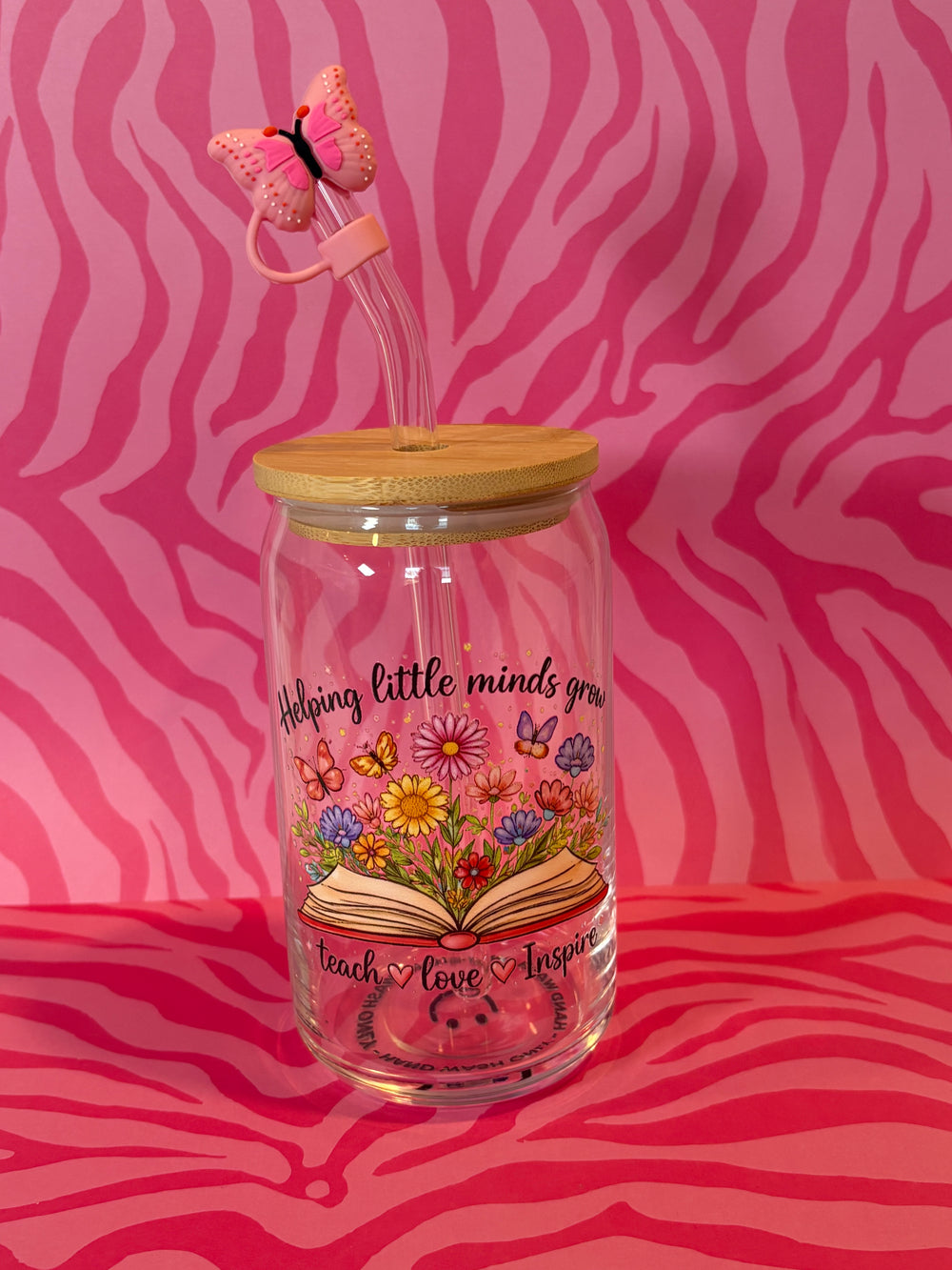 Helping little minds grow - 16 Oz Glass Can