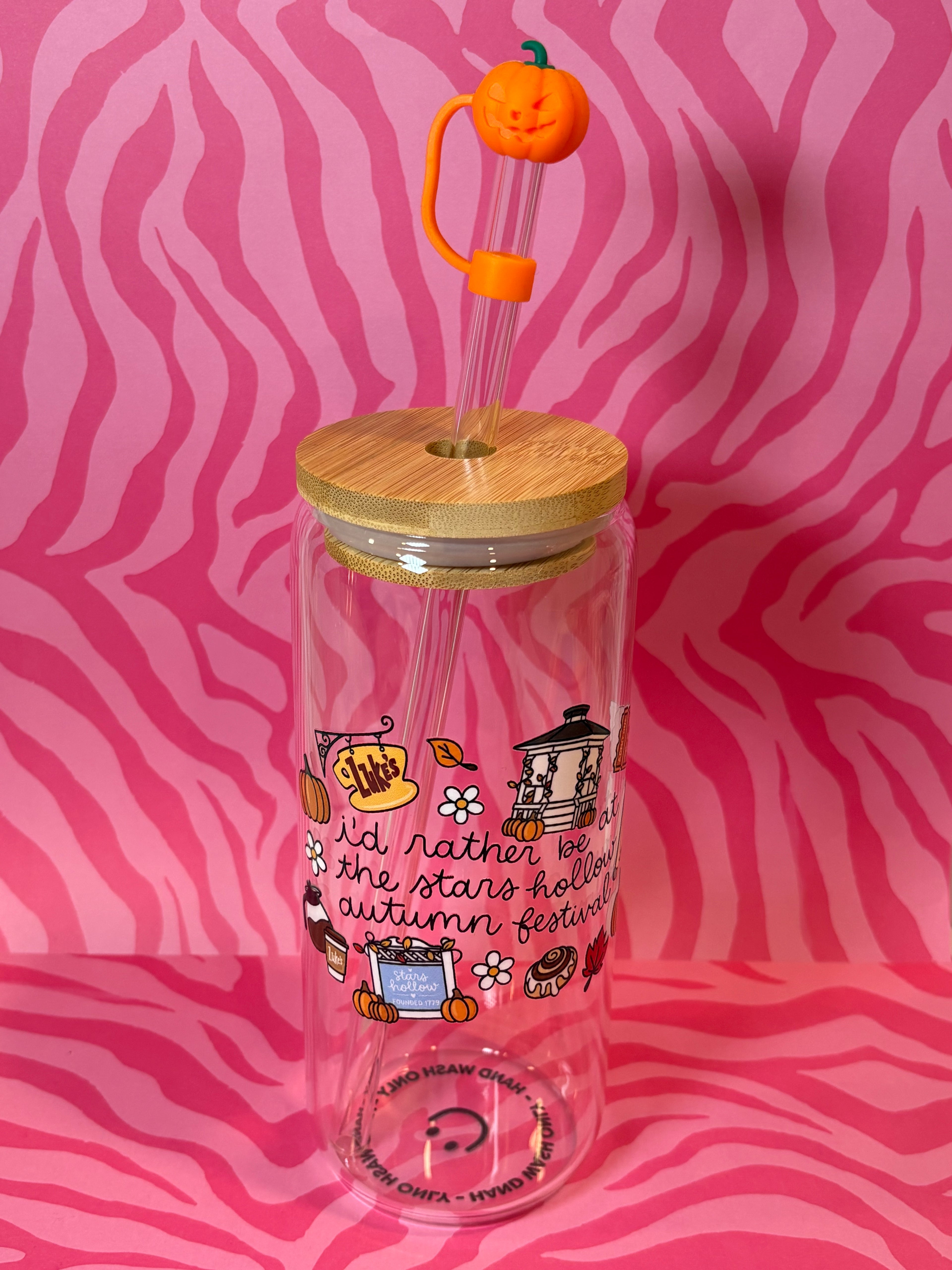I'd rather be at the stars hollow autumn festival  - 20 Oz Glass Can