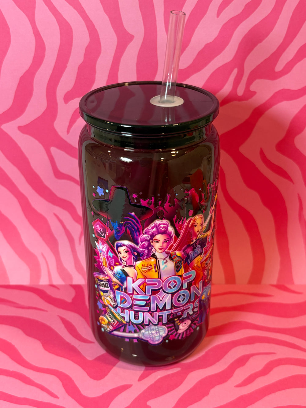 Kpop Demon Hunters (Black)  - 16 Oz Acrylic Can