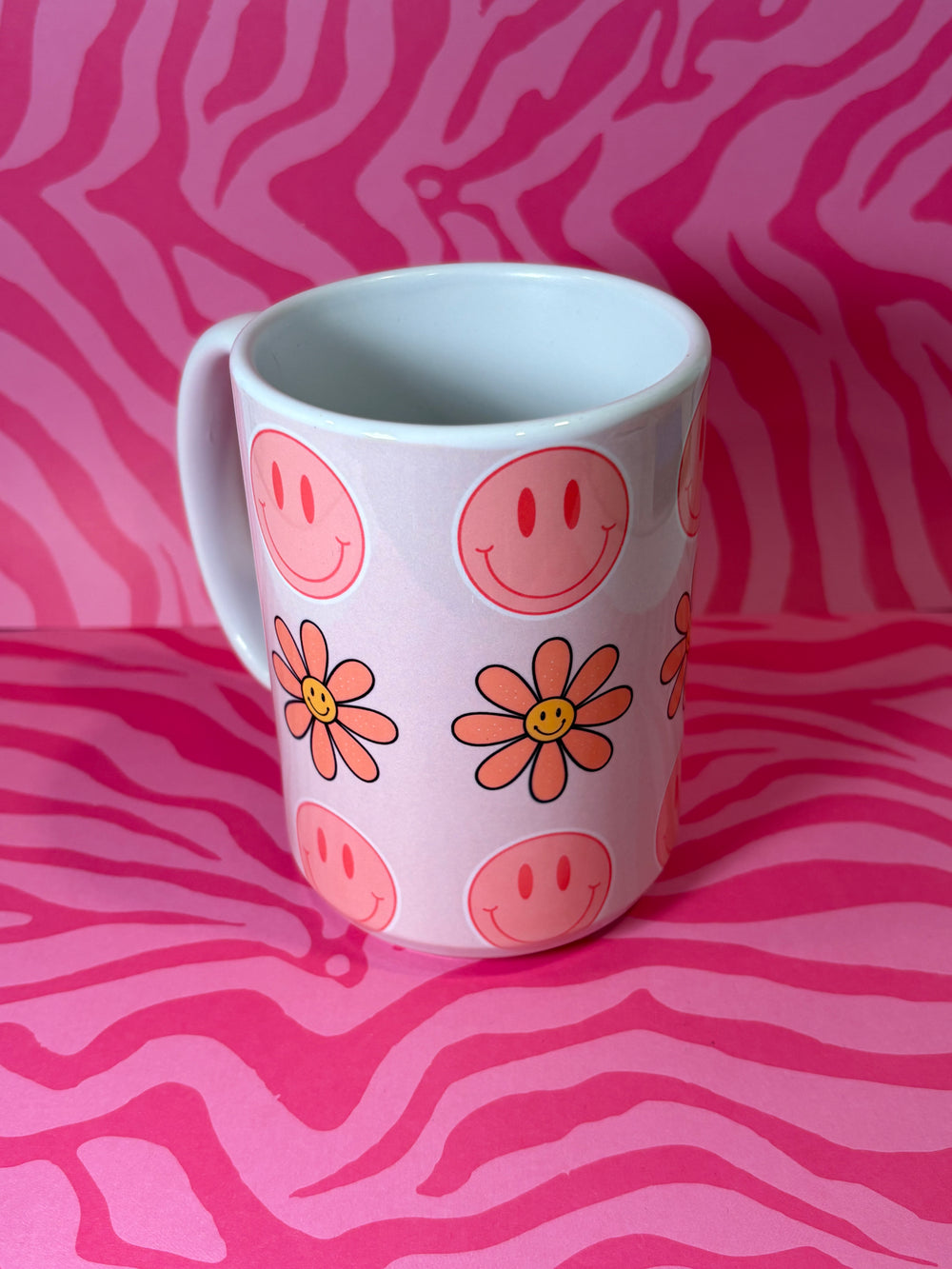 Smiley & Flowers - Ceramic Mug