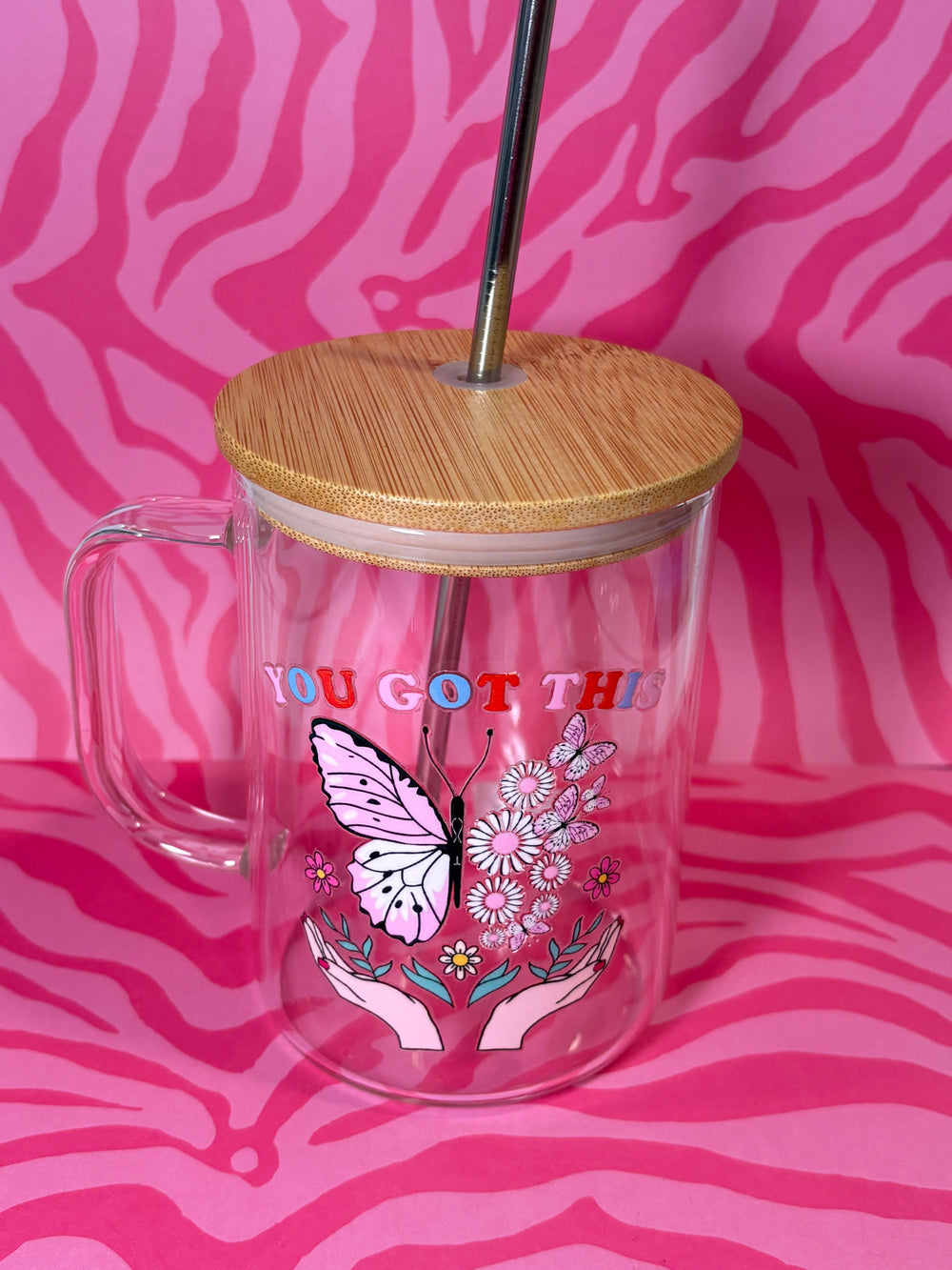 You Got This - Glass Mug with Lid