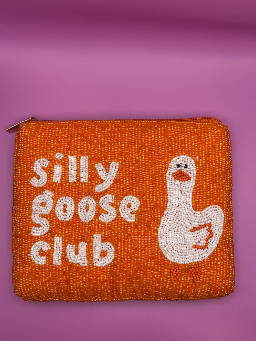 Silly Goose Club - Medium Beaded Pouch