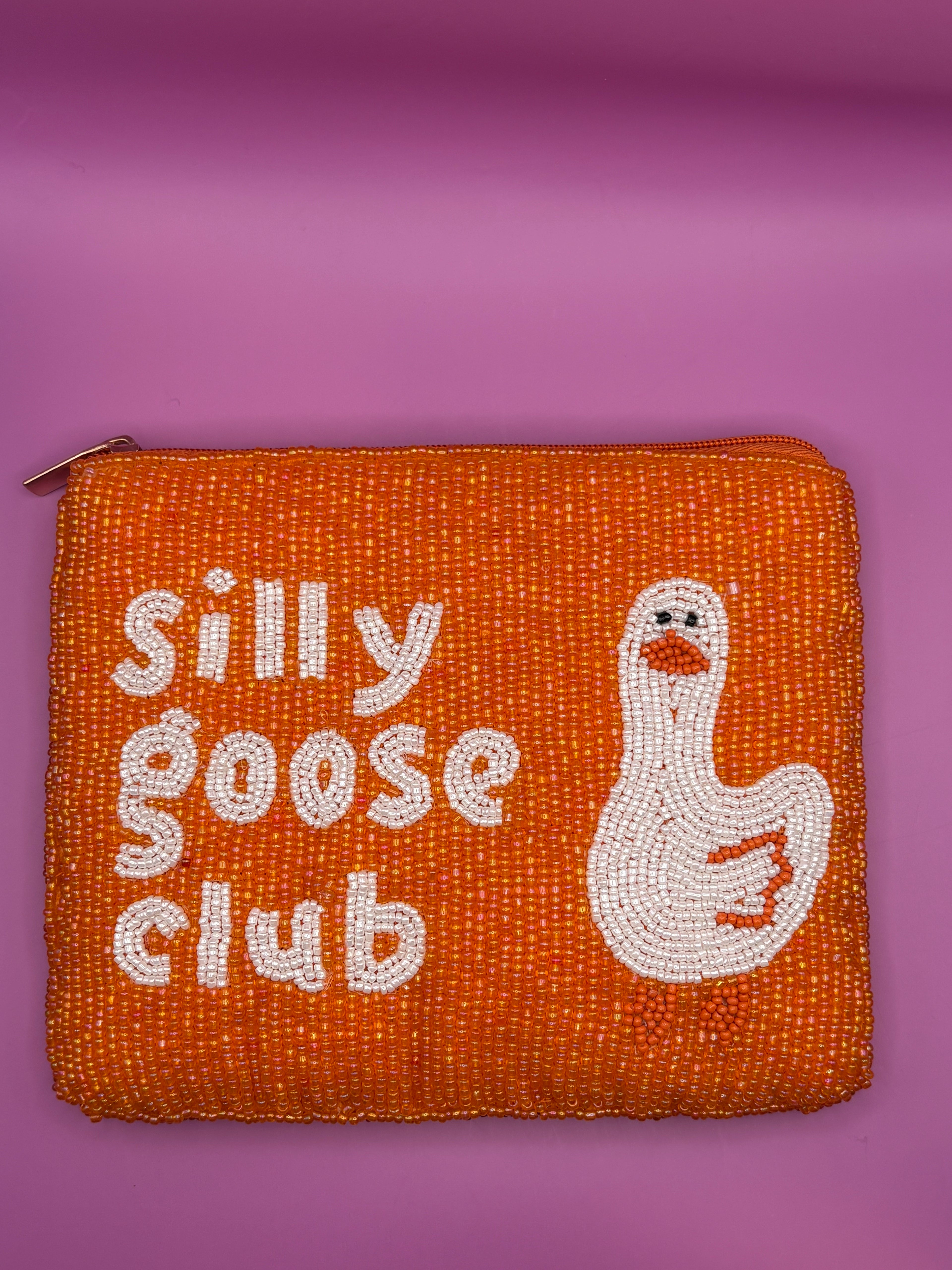 Silly Goose Club - Medium Beaded Pouch