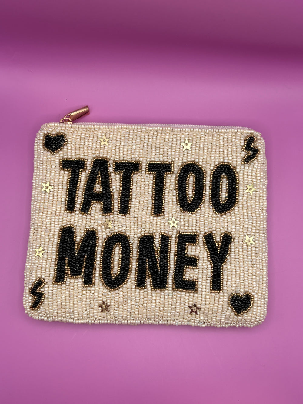 Tattoo Money - Medium Beaded Pouch