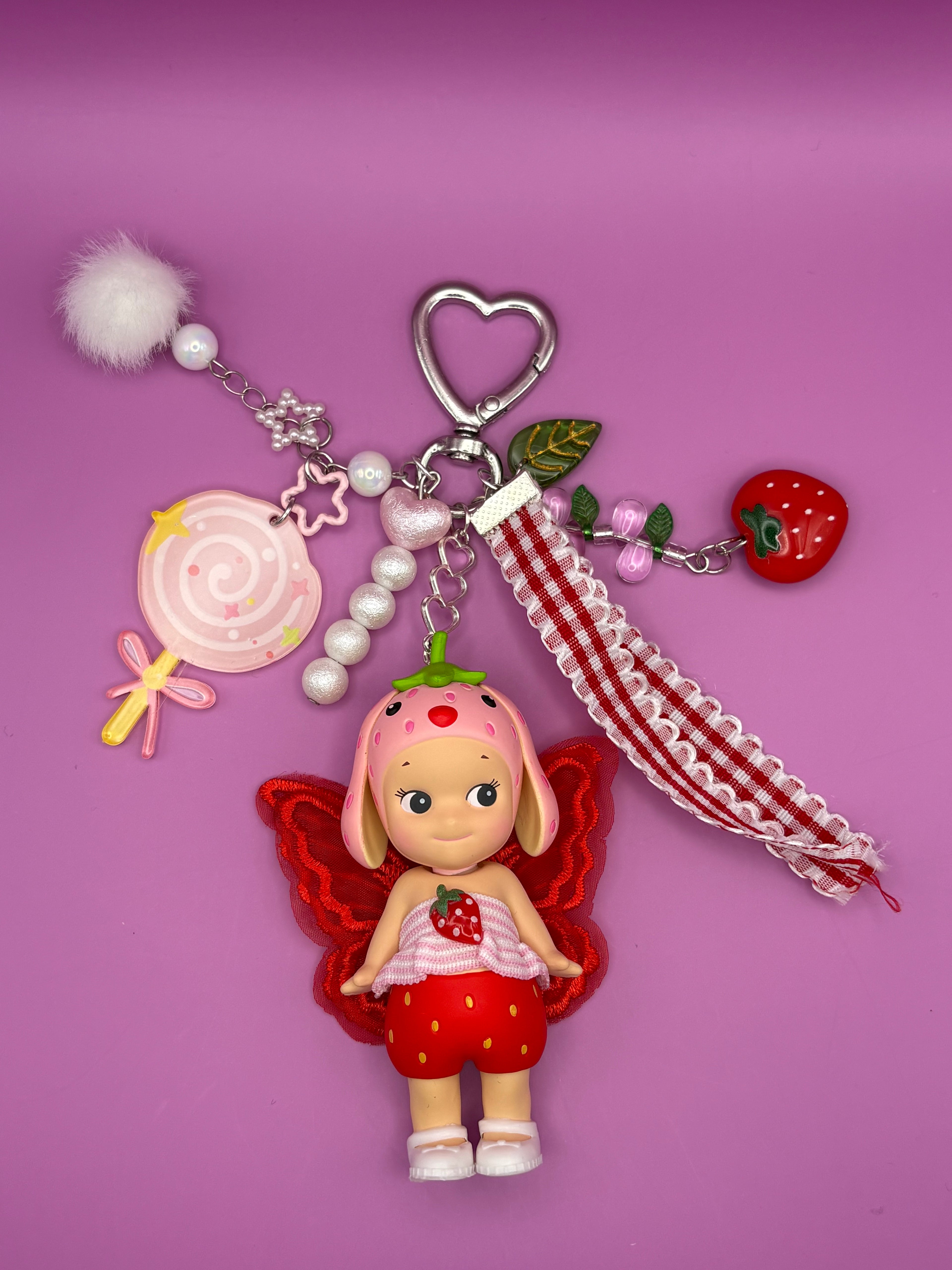 Lop Ear Rabbit  (Strawberry Love)  - Sonny Angel Keychain