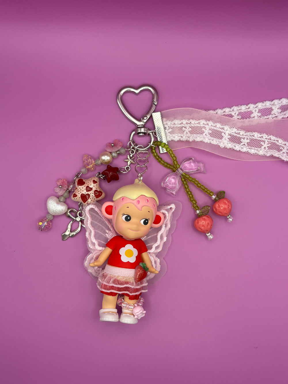 Monkey (Strawberry Love)  - Sonny Angel Keychain