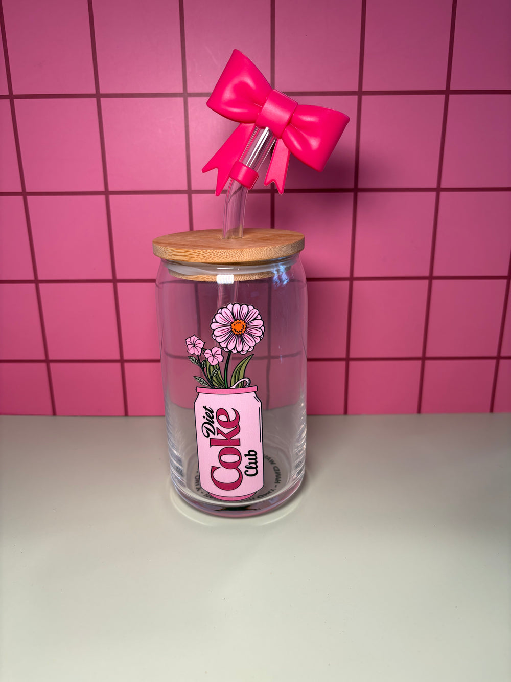 Diet Coke with flowers - 16 Oz Glass Can