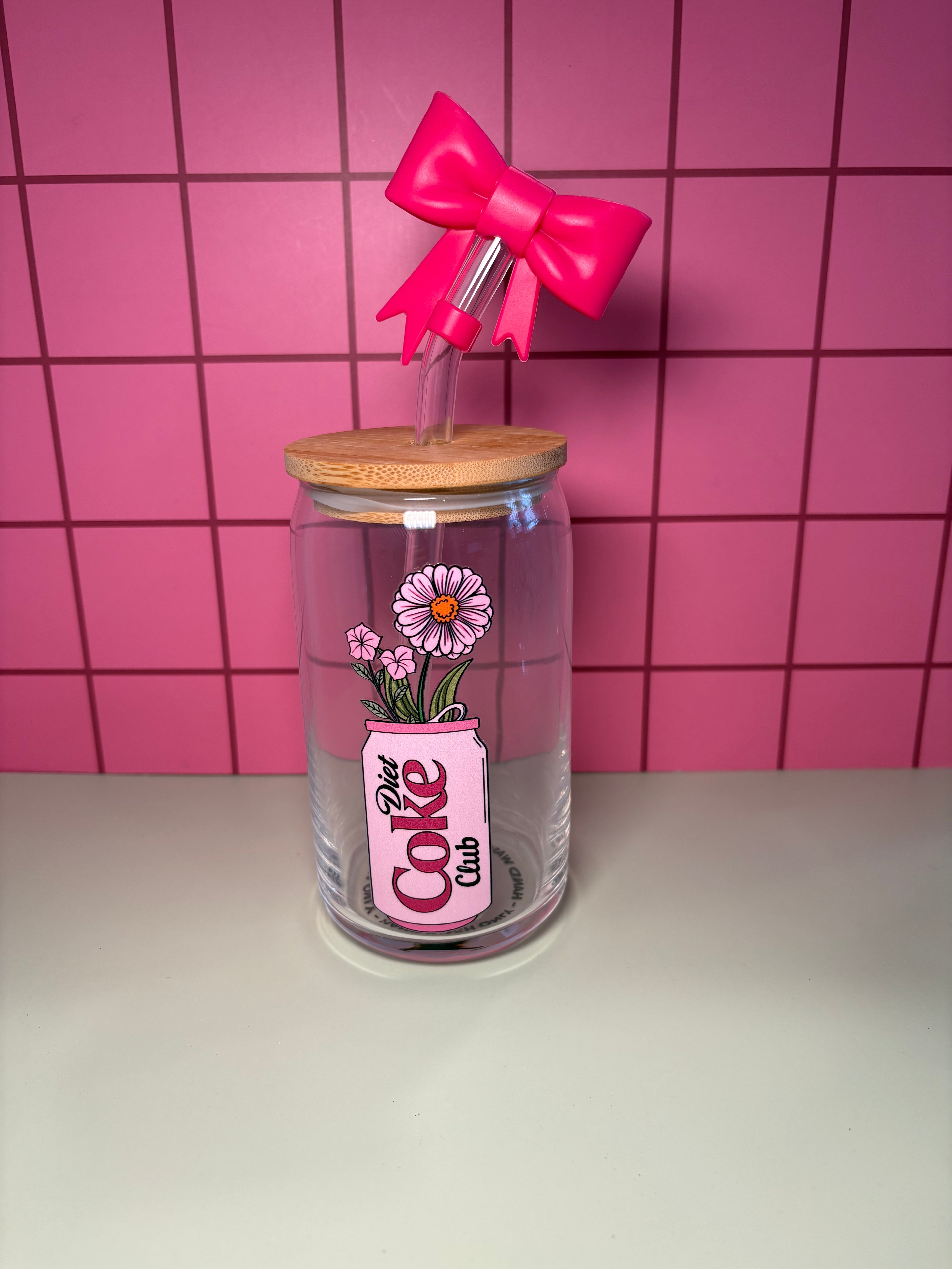 Diet Coke with flowers - 16 Oz Glass Can
