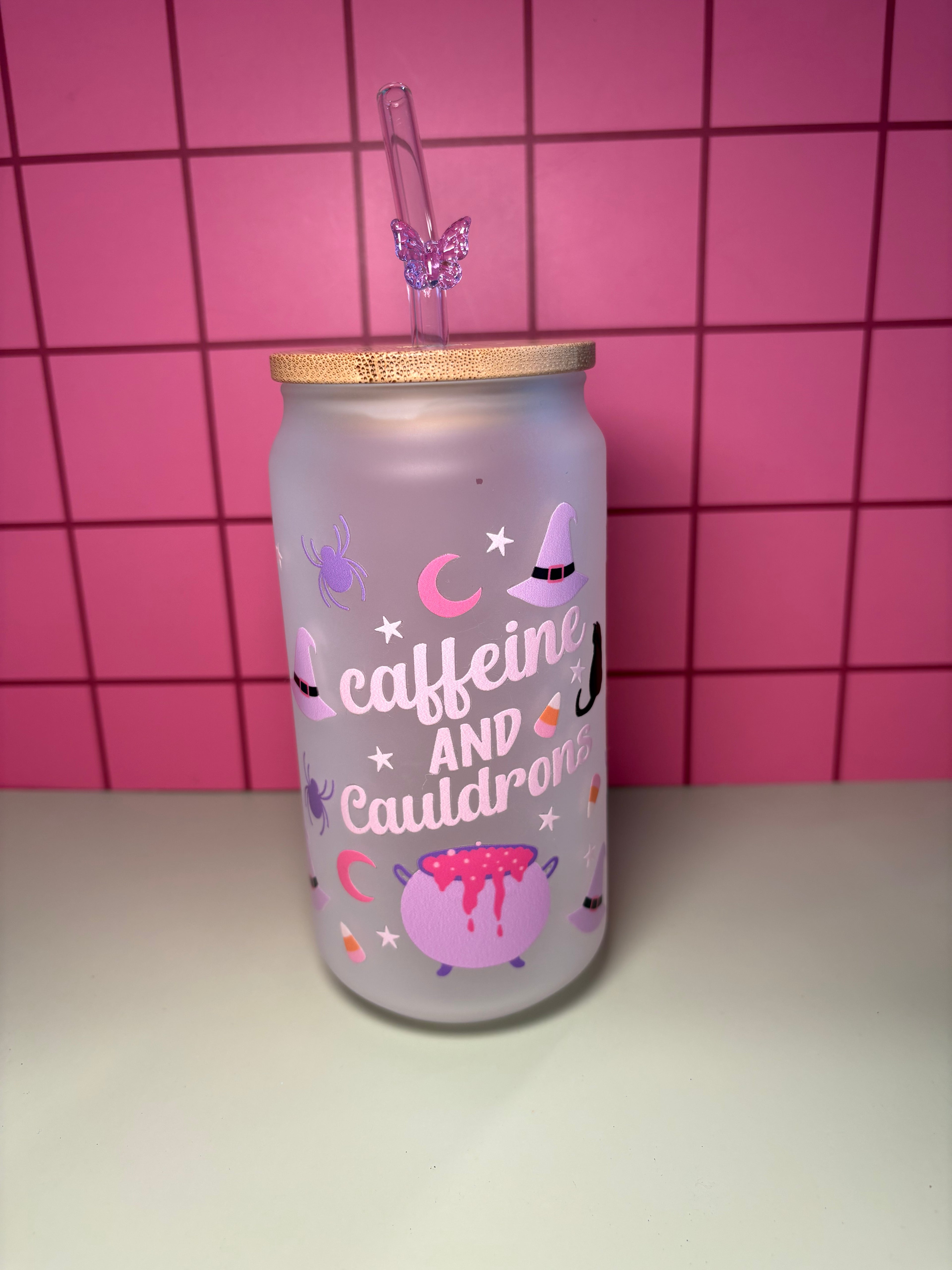 Caffeine & Cauldrons - 16 Oz Glass Can