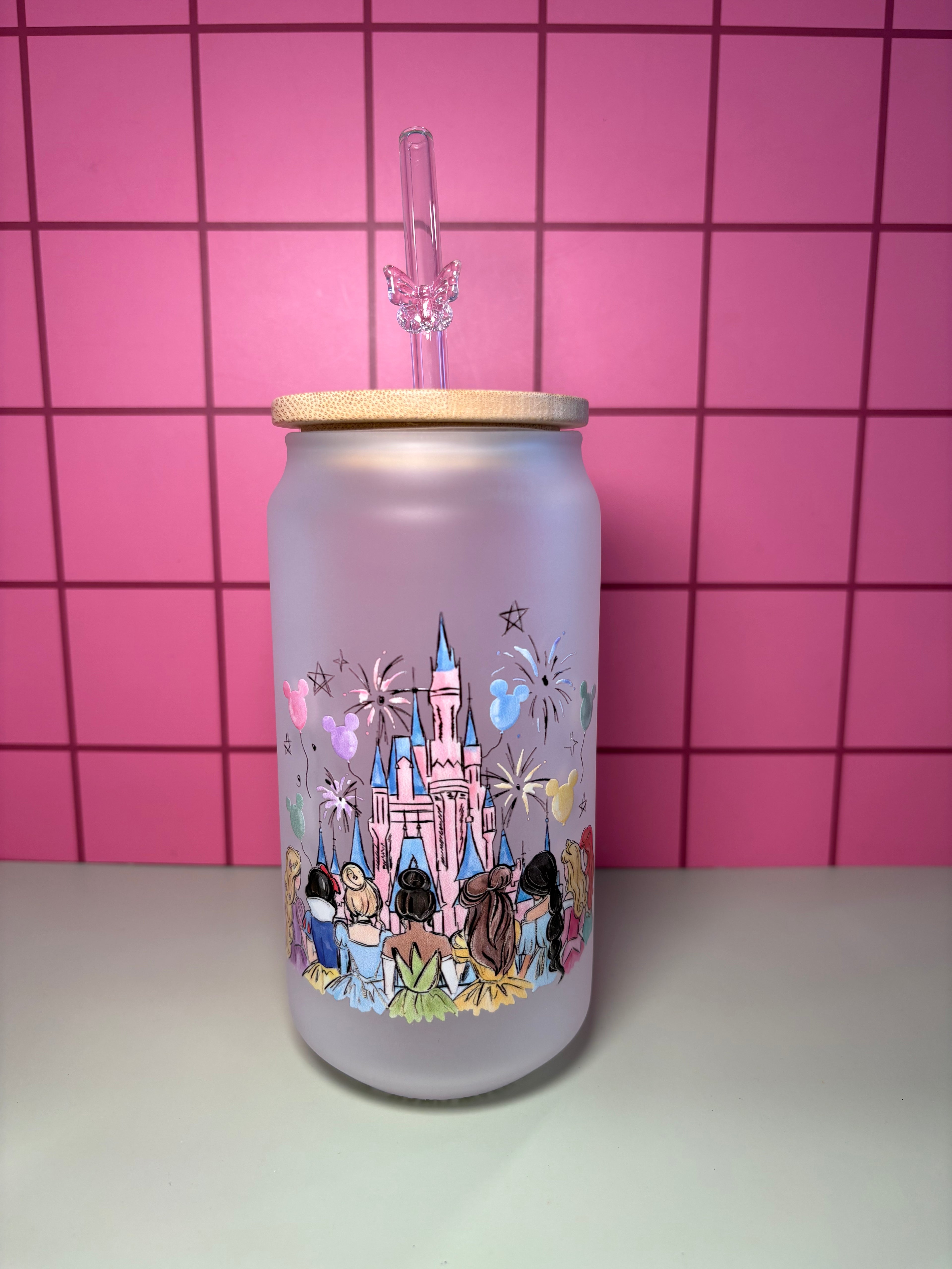 Princesses - 16 Oz Glass Can