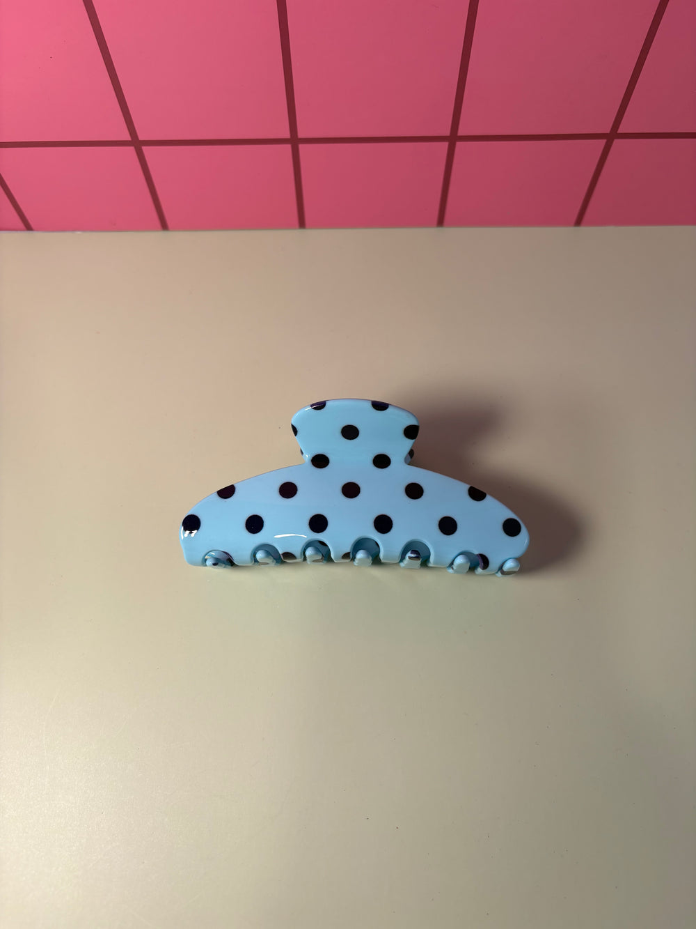 Blue Polka Dot  -  Claw Clip