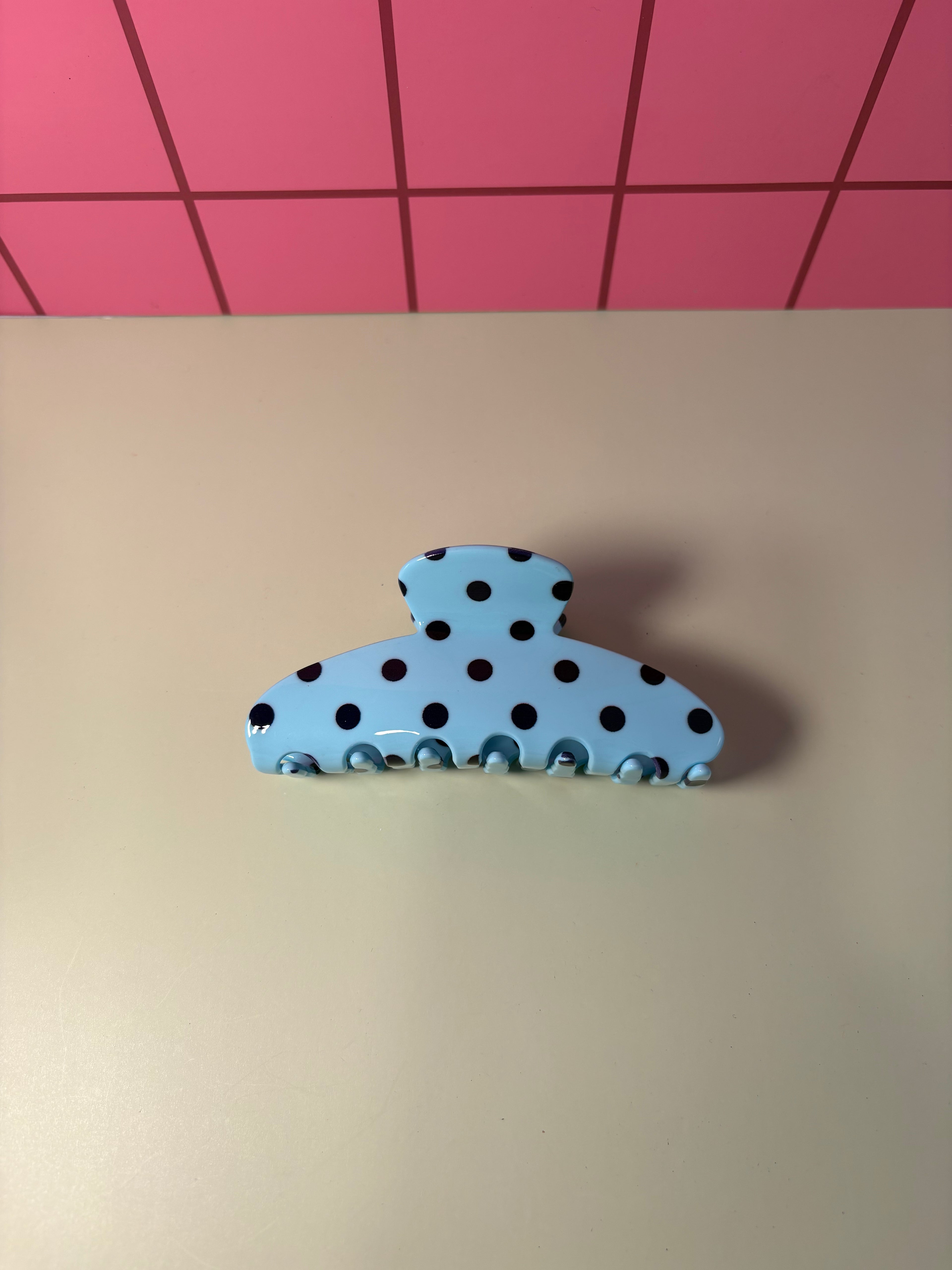 Blue Polka Dot  -  Claw Clip