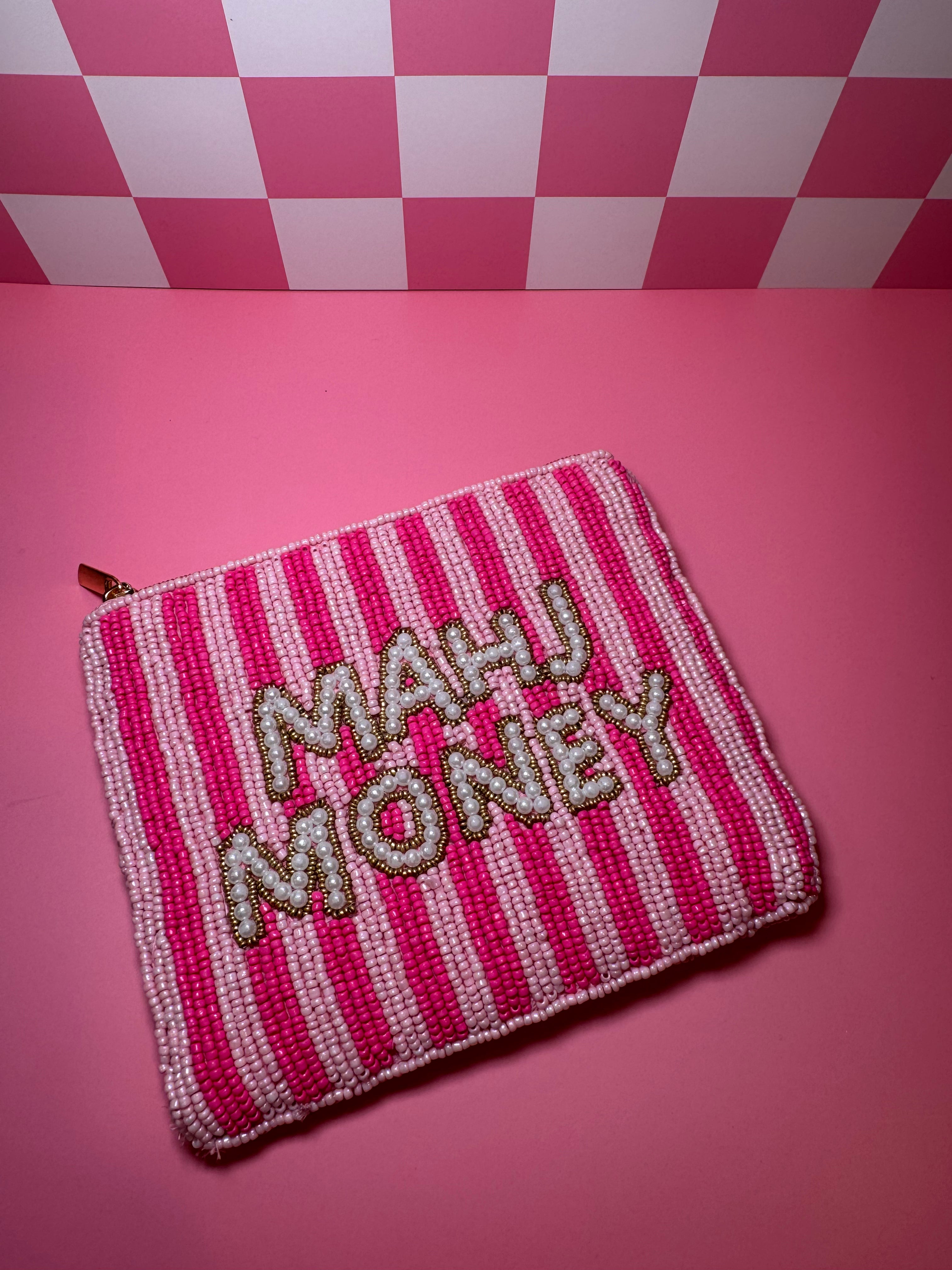 XL Mahj Money (Pearl)  - Beaded Pouch