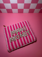 XL Mahj Money (Pearl)  - Beaded Pouch