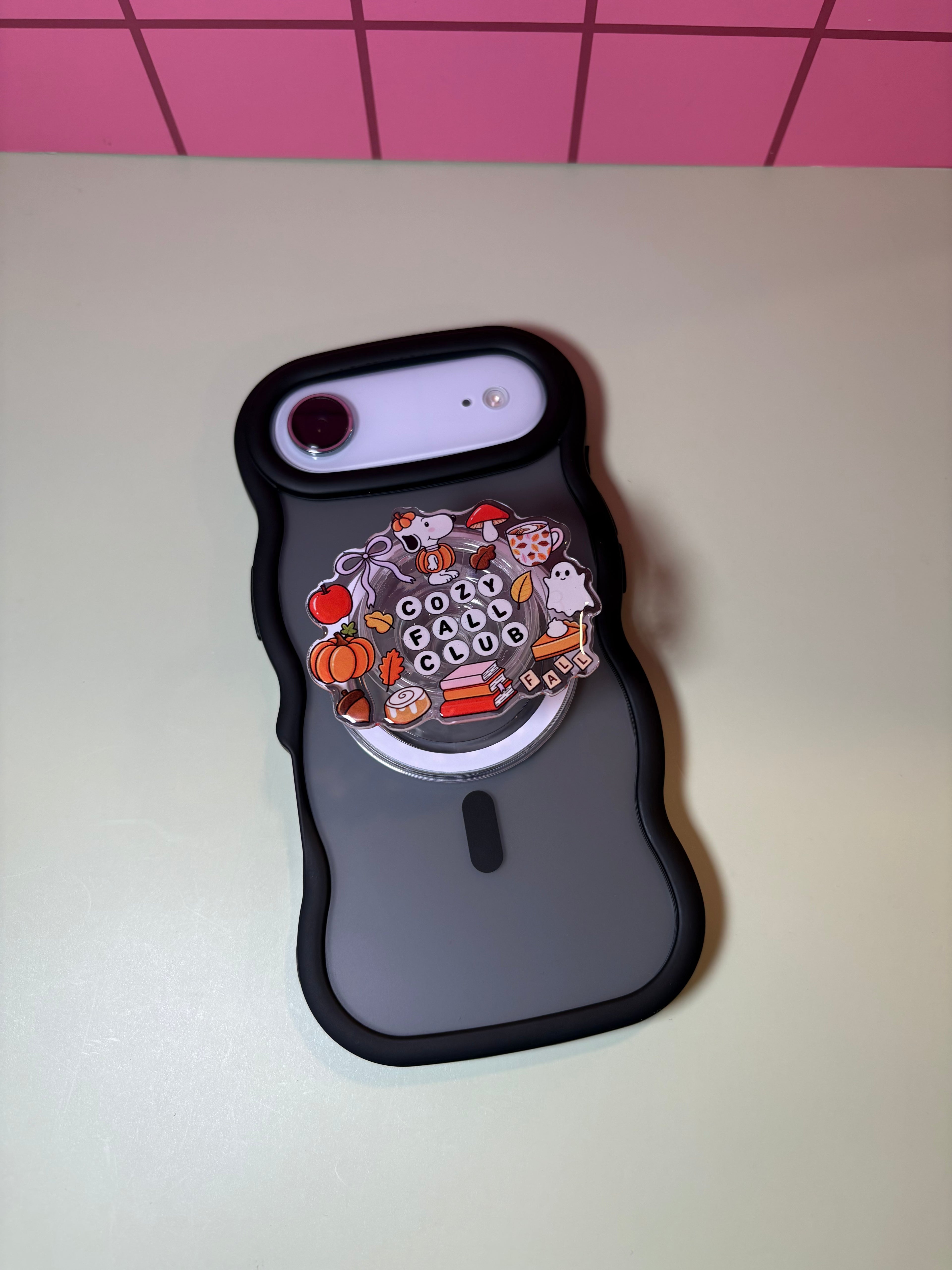 "Cozy Fall Club" Phone & E-Reader MagSafe Grip