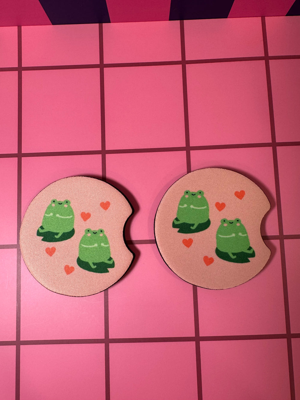 Frogs & Hearts - Car Coaster (Pack of 2)