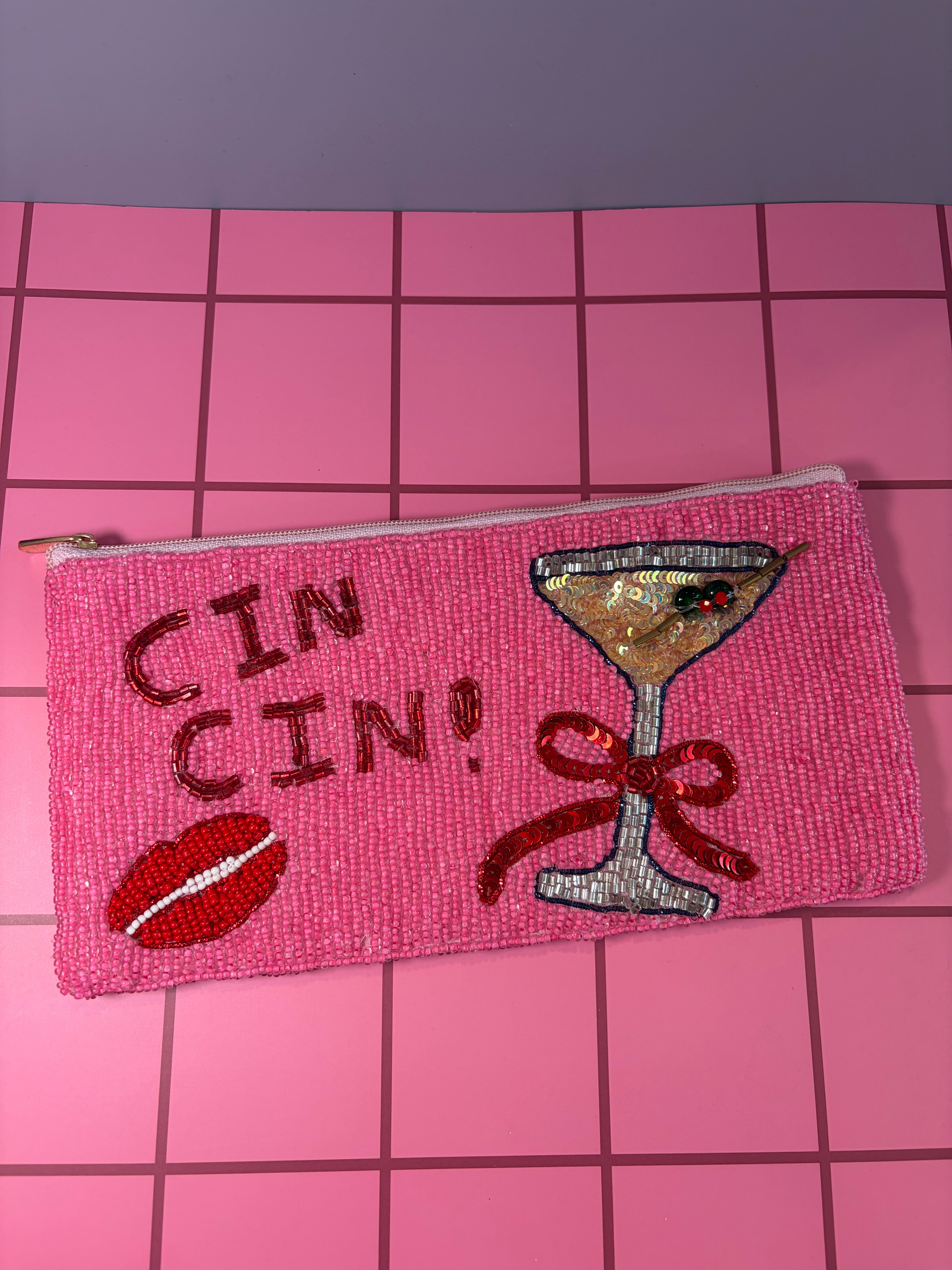 Cin Cin! - Beaded Pouch