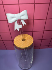 White Bow - 3D Straw Topper