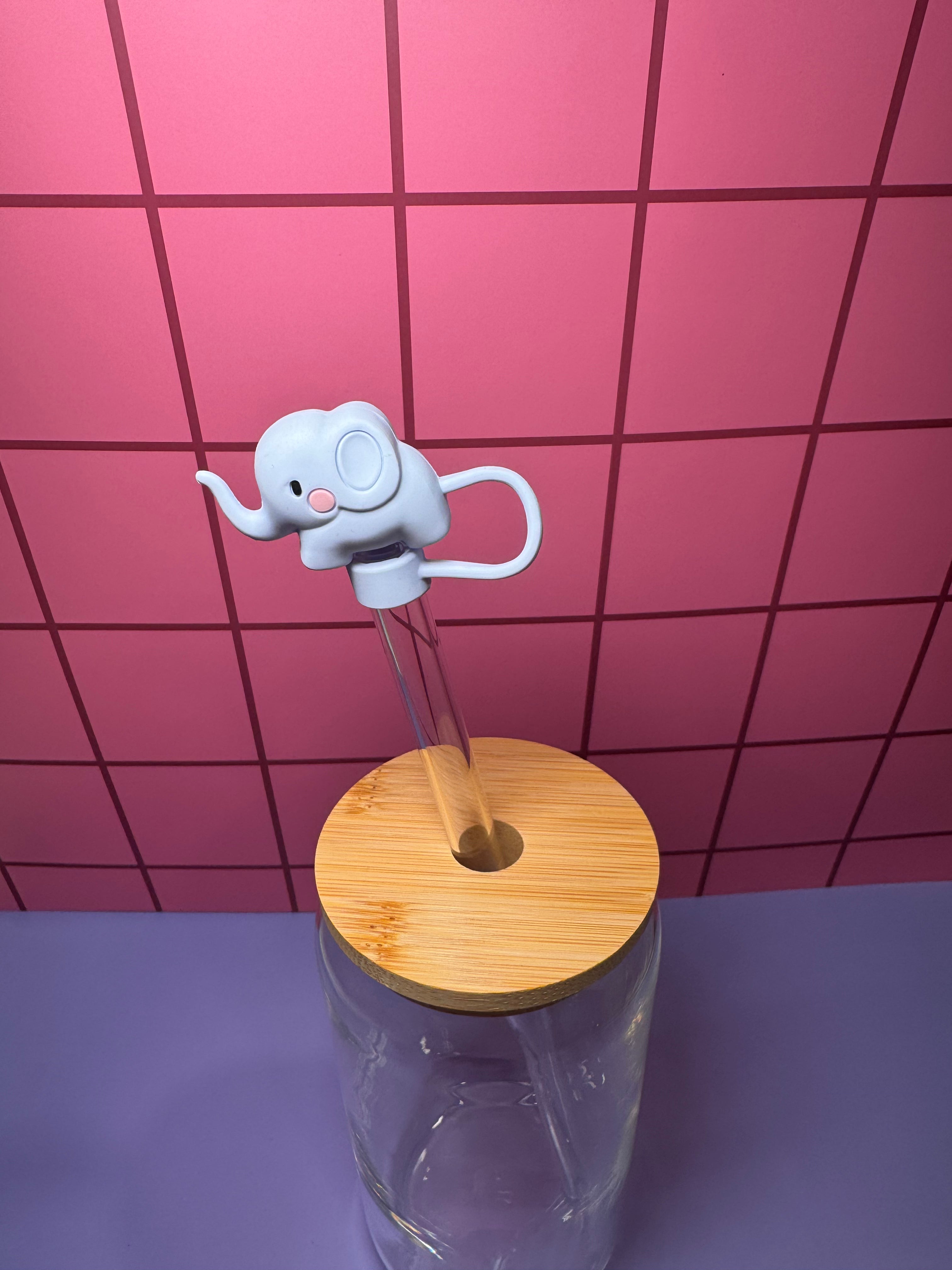 Elephant 3D Straw Topper