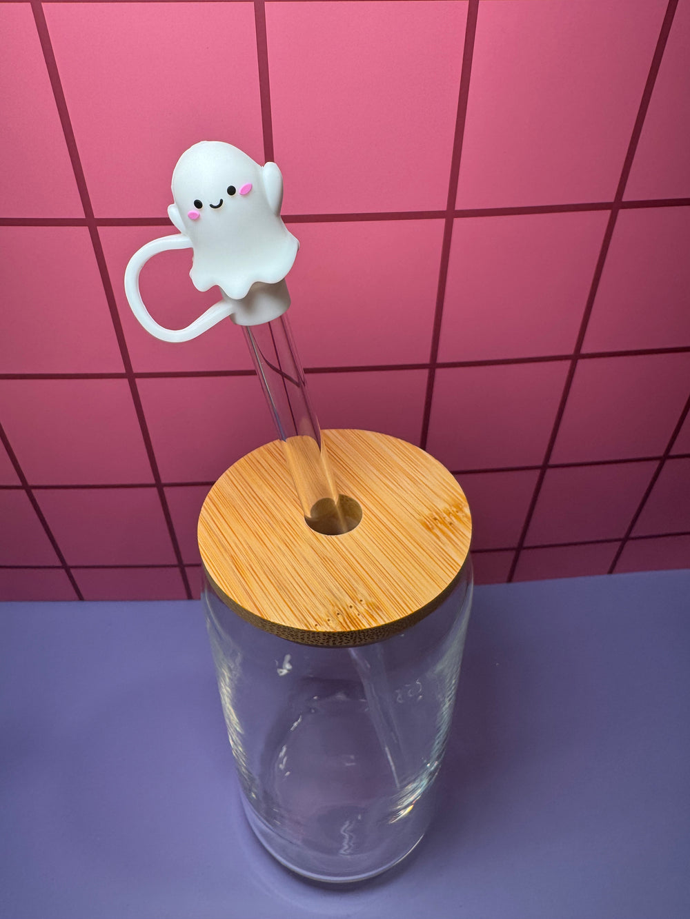 Smiling Ghost - 3D Straw Topper