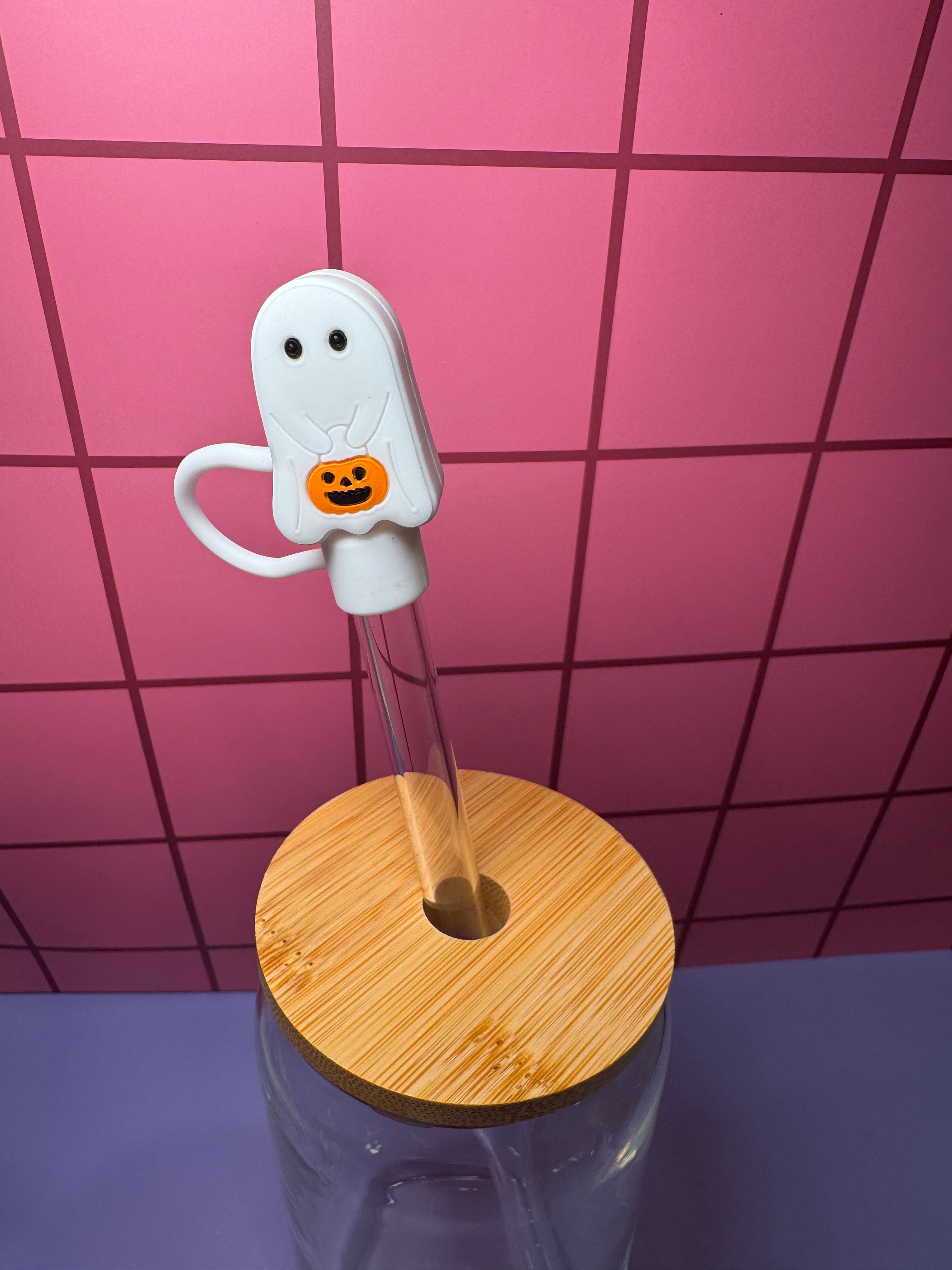 Trick or Treating Ghost 3D Straw Topper