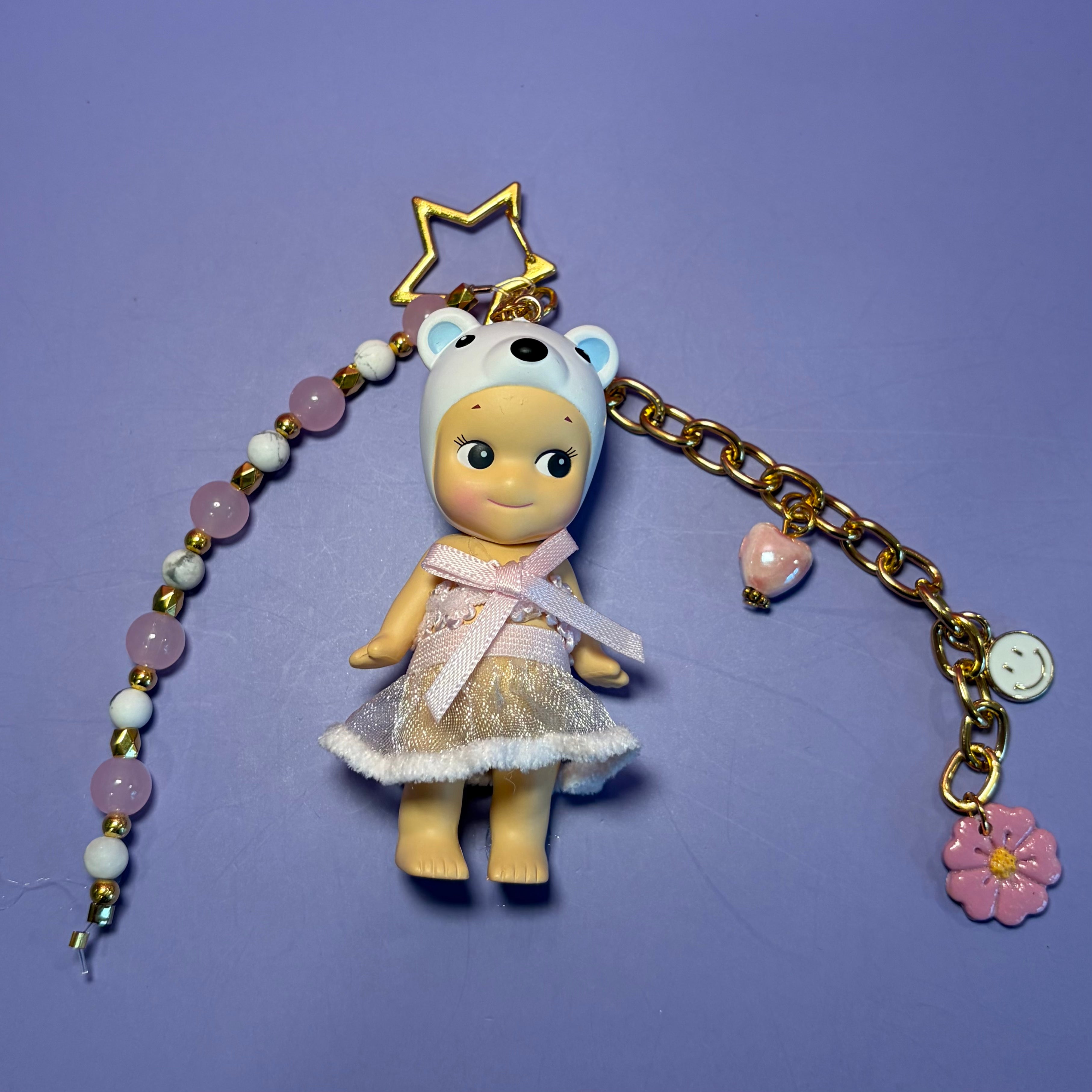 Polar Bear (Pink Outfit)  - Sonny Angel Keychain